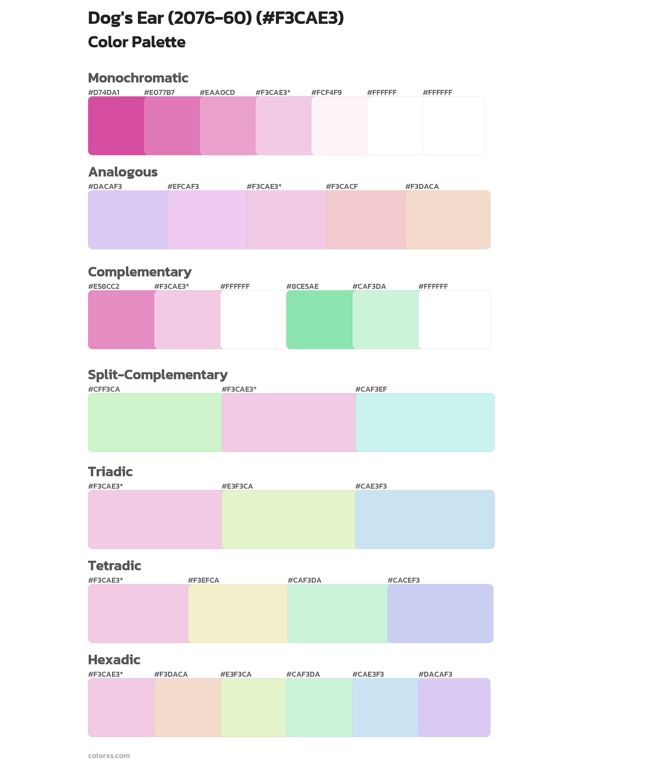 Dog's Ear (2076-60) Color Scheme Palettes