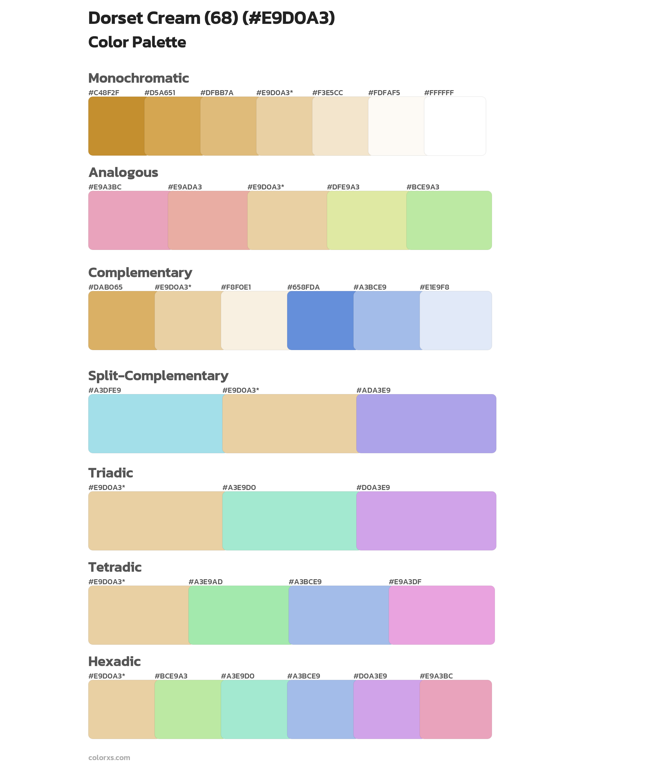 Dorset Cream (68) Color Scheme Palettes