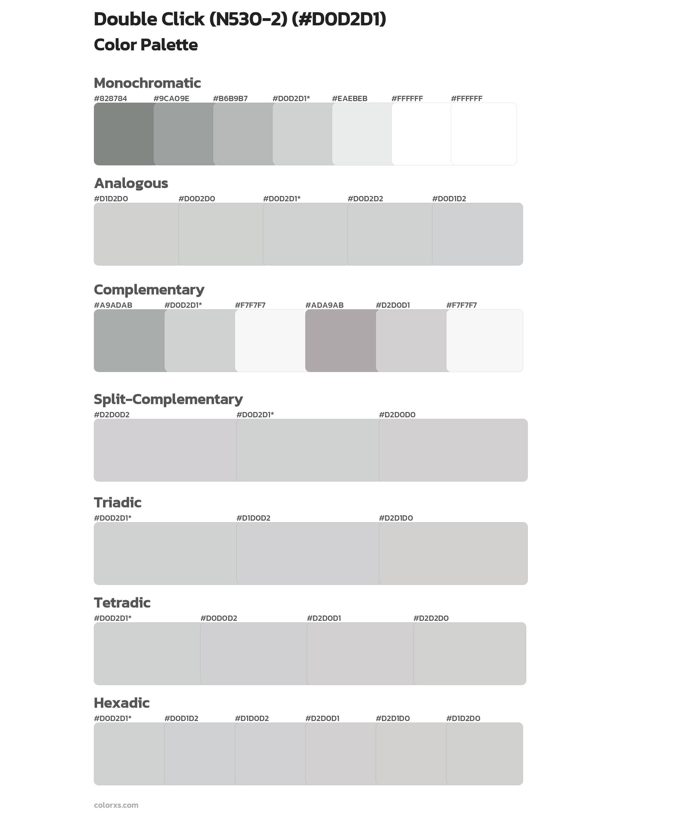 Double Click (N530-2) Color Scheme Palettes
