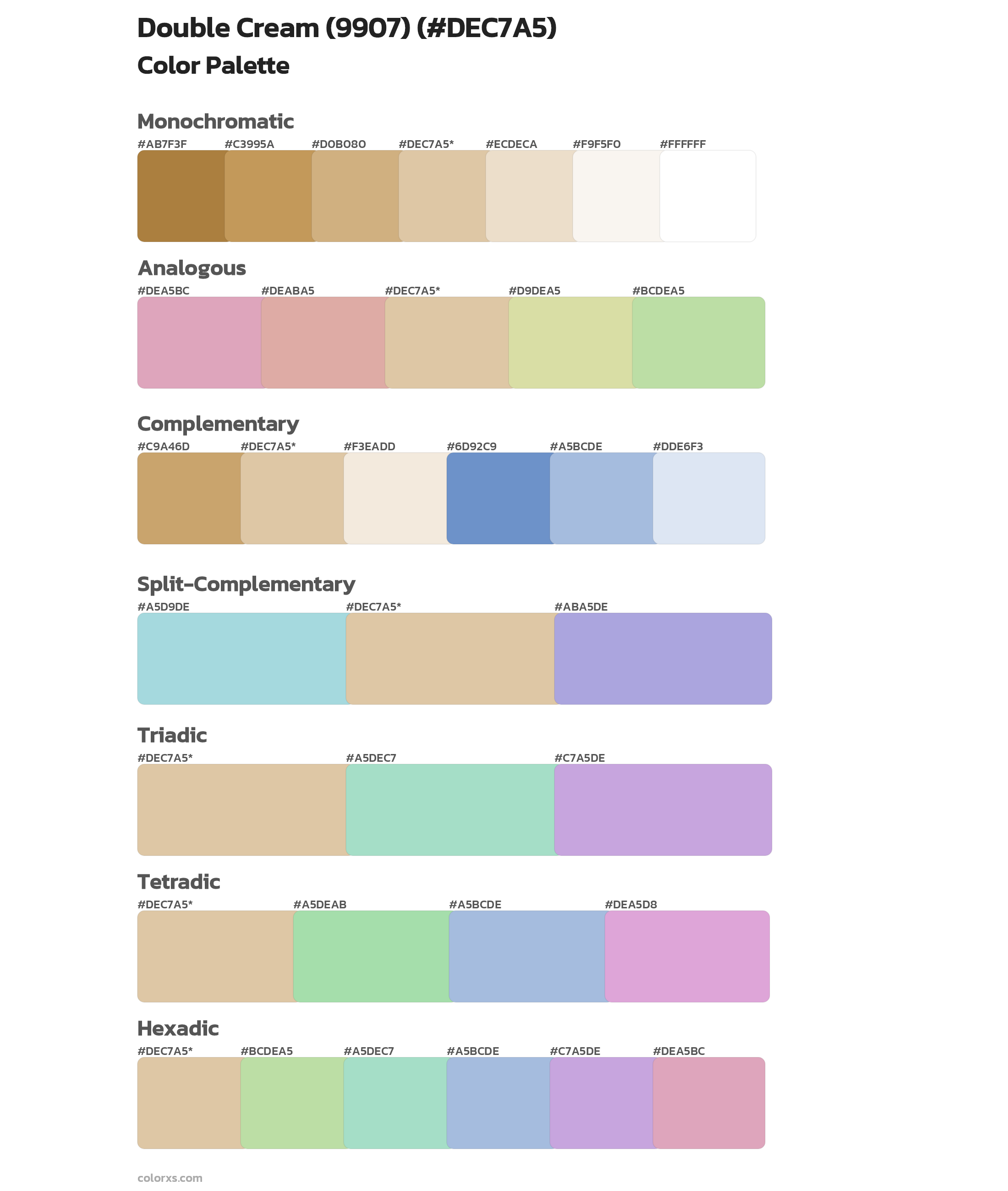 Double Cream (9907) Color Scheme Palettes
