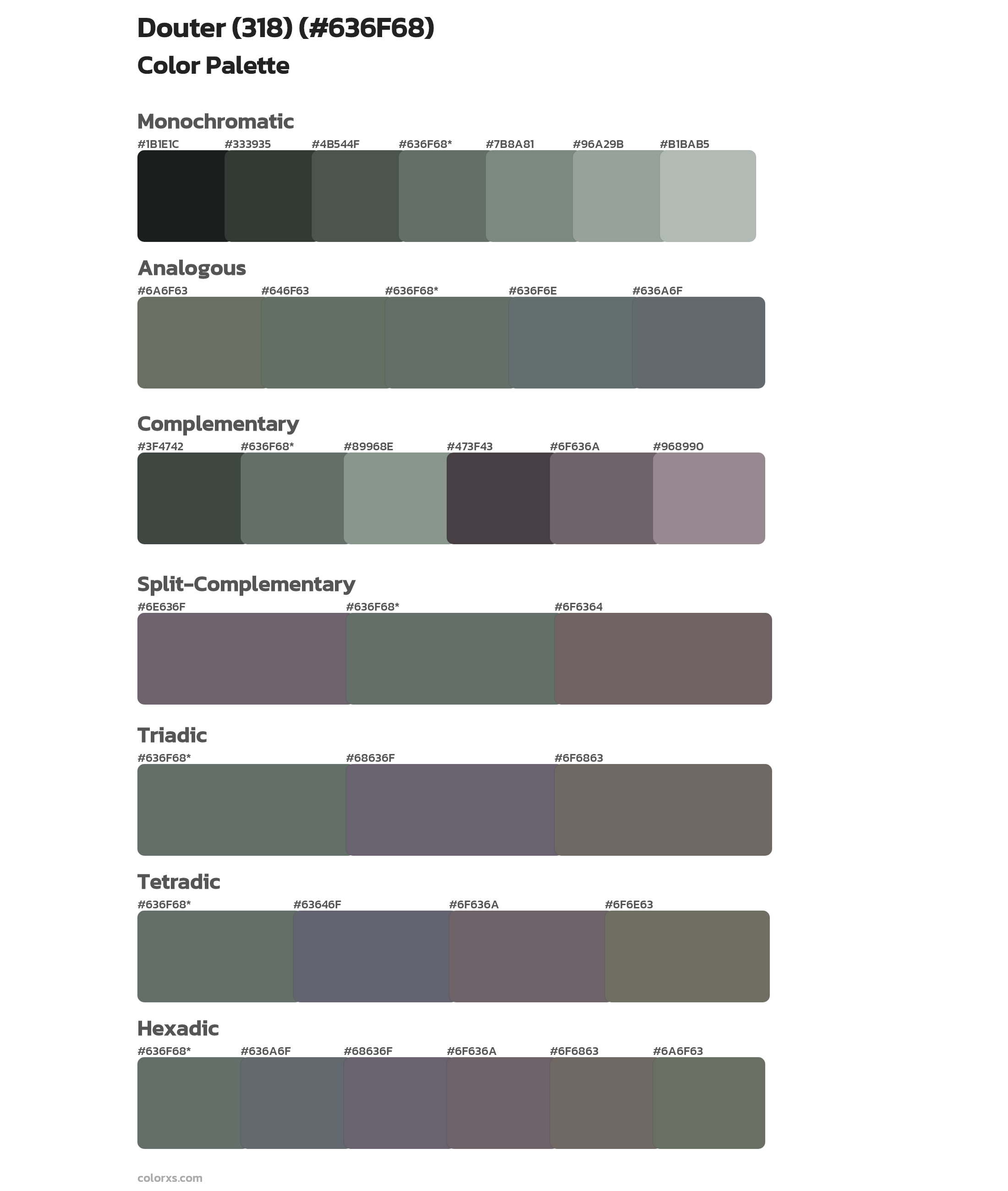 Douter (318) Color Scheme Palettes