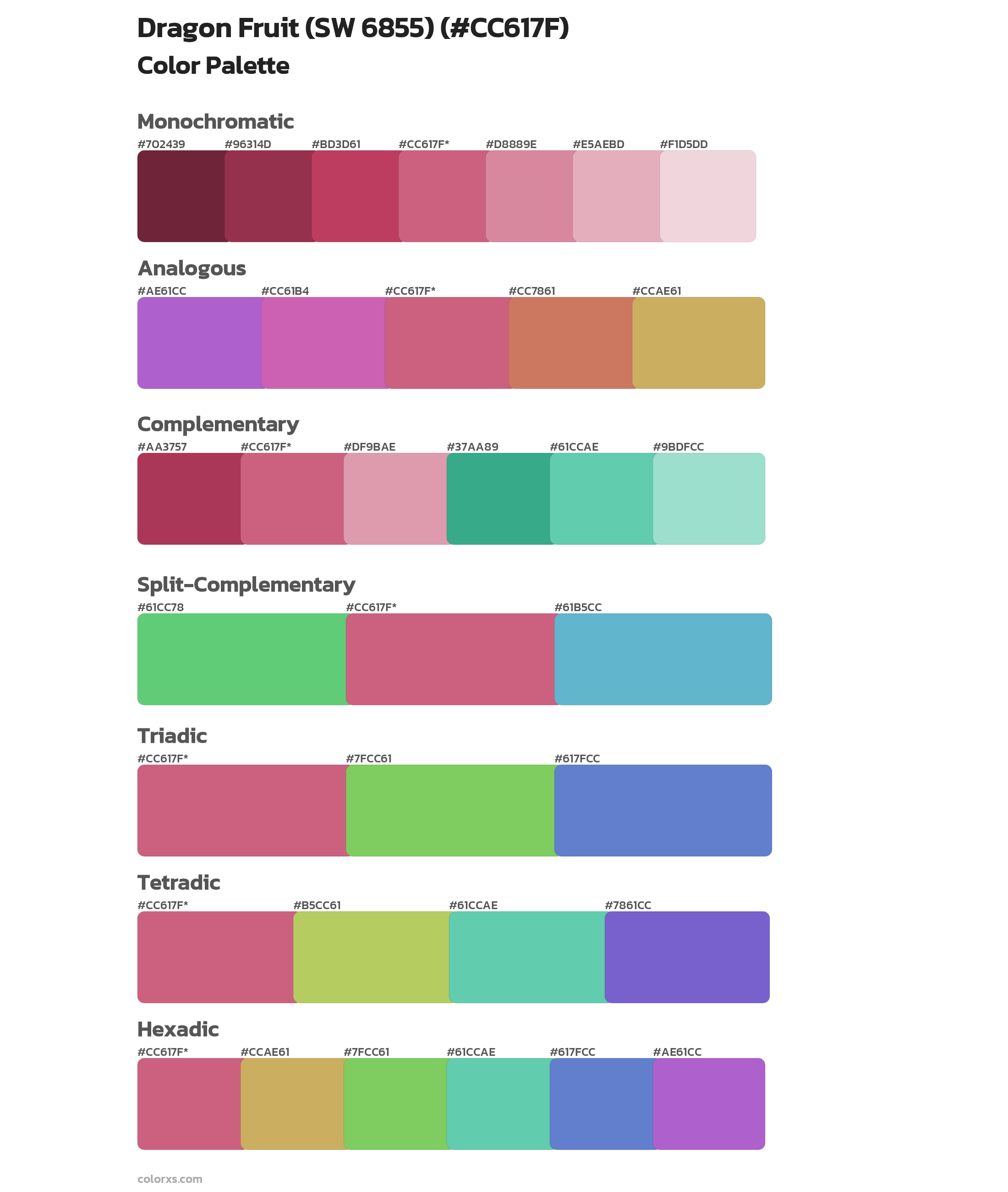 Dragon Fruit (SW 6855) Color Scheme Palettes