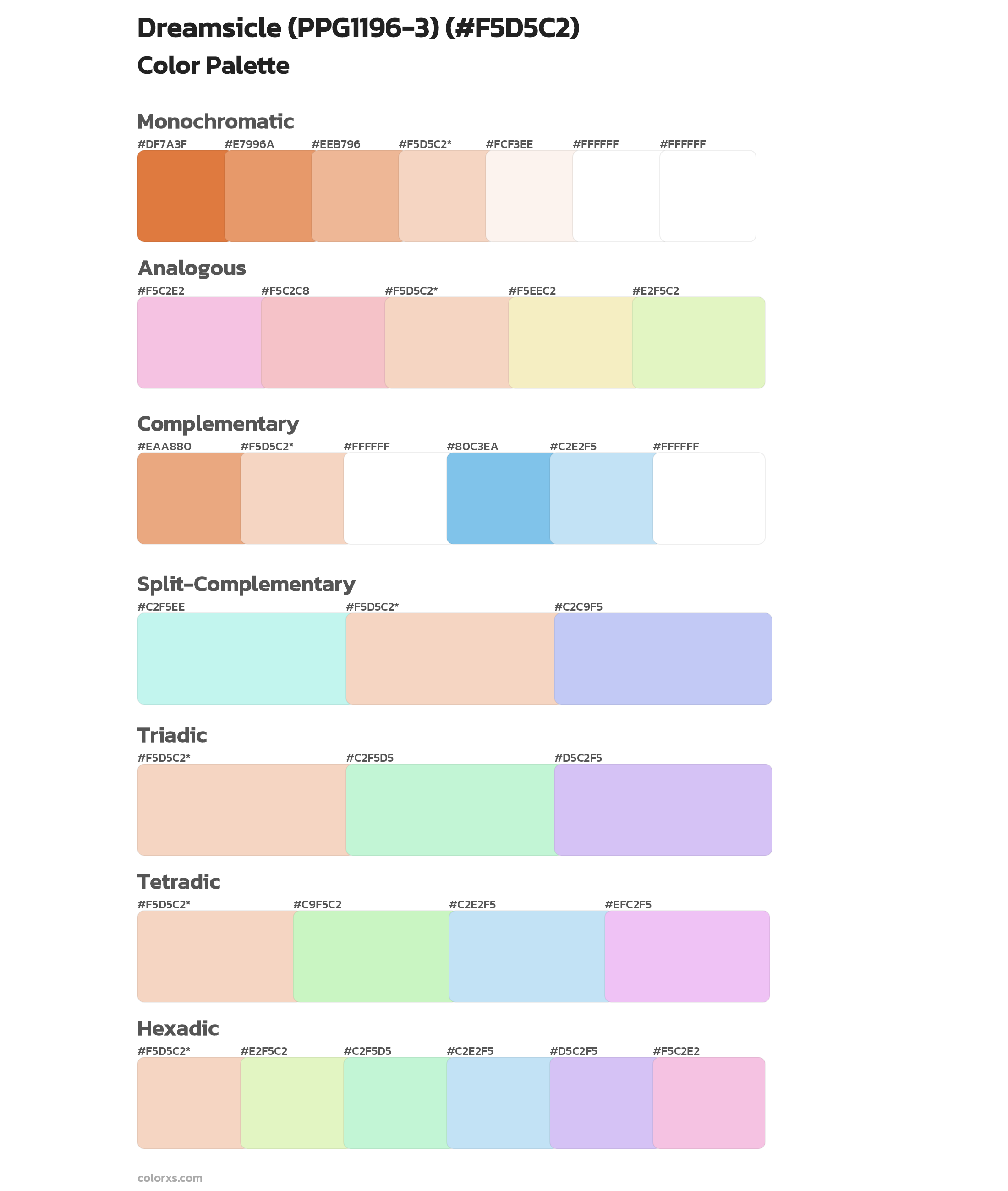 Dreamsicle (PPG1196-3) Color Scheme Palettes