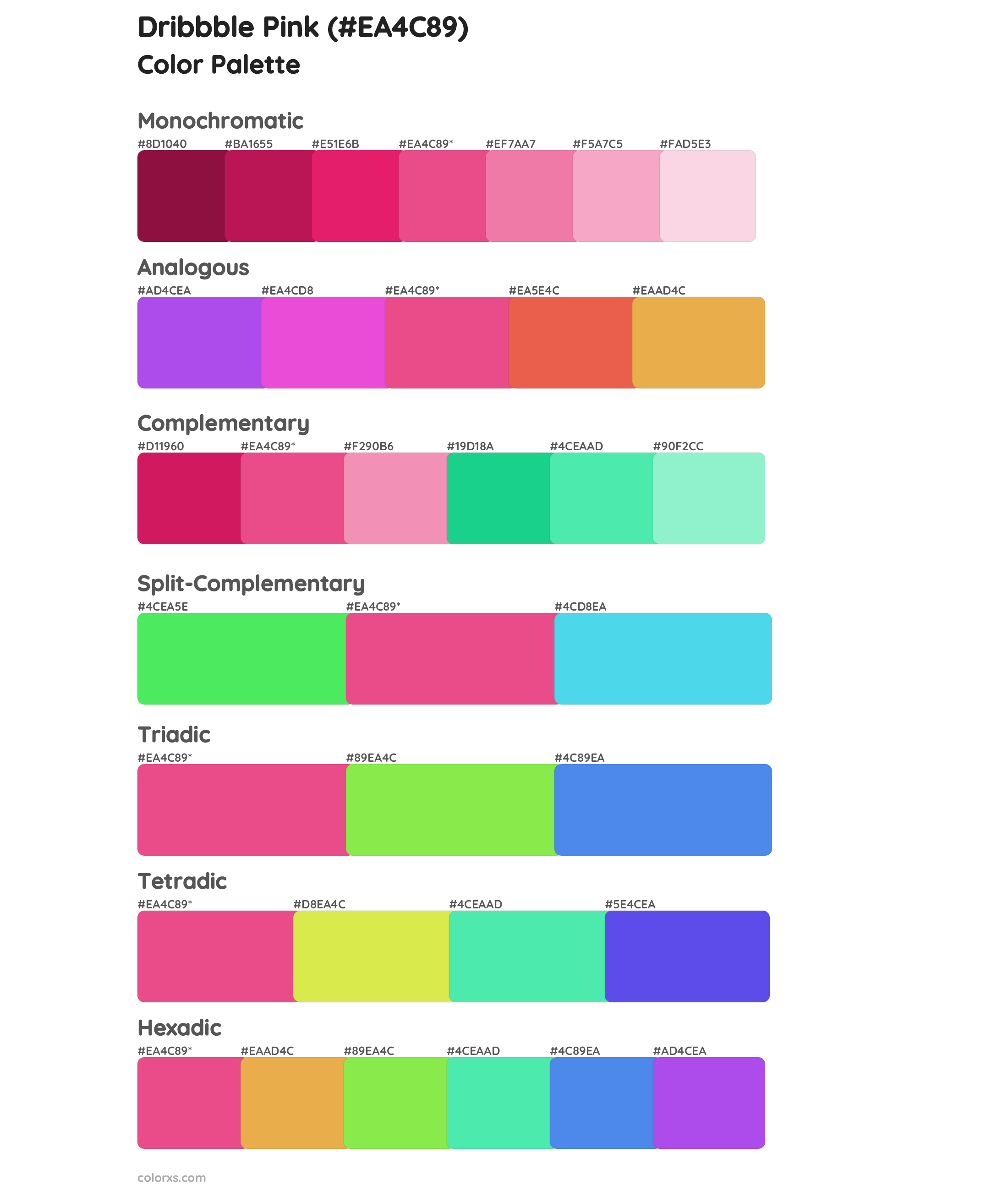 Dribbble Pink Color Scheme Palettes