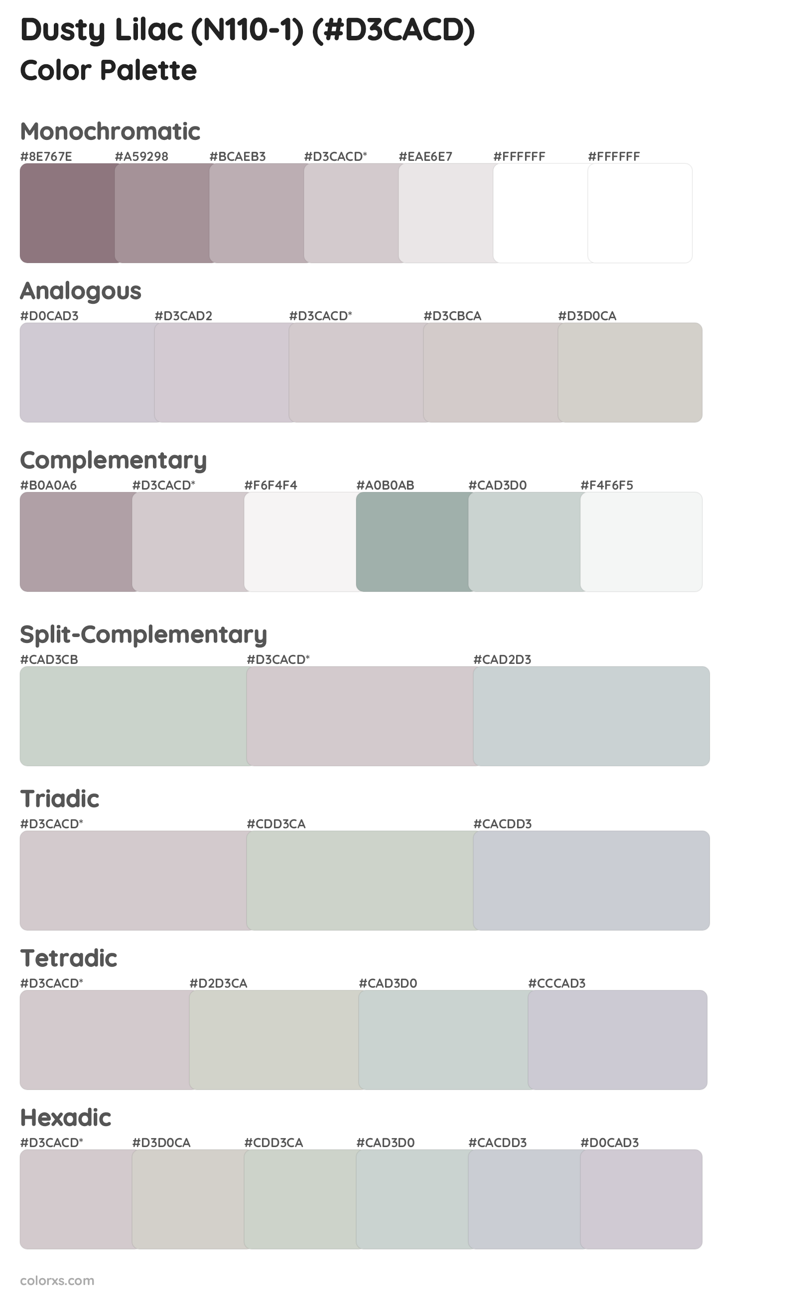 Dusty Lilac (N110-1) Color Scheme Palettes