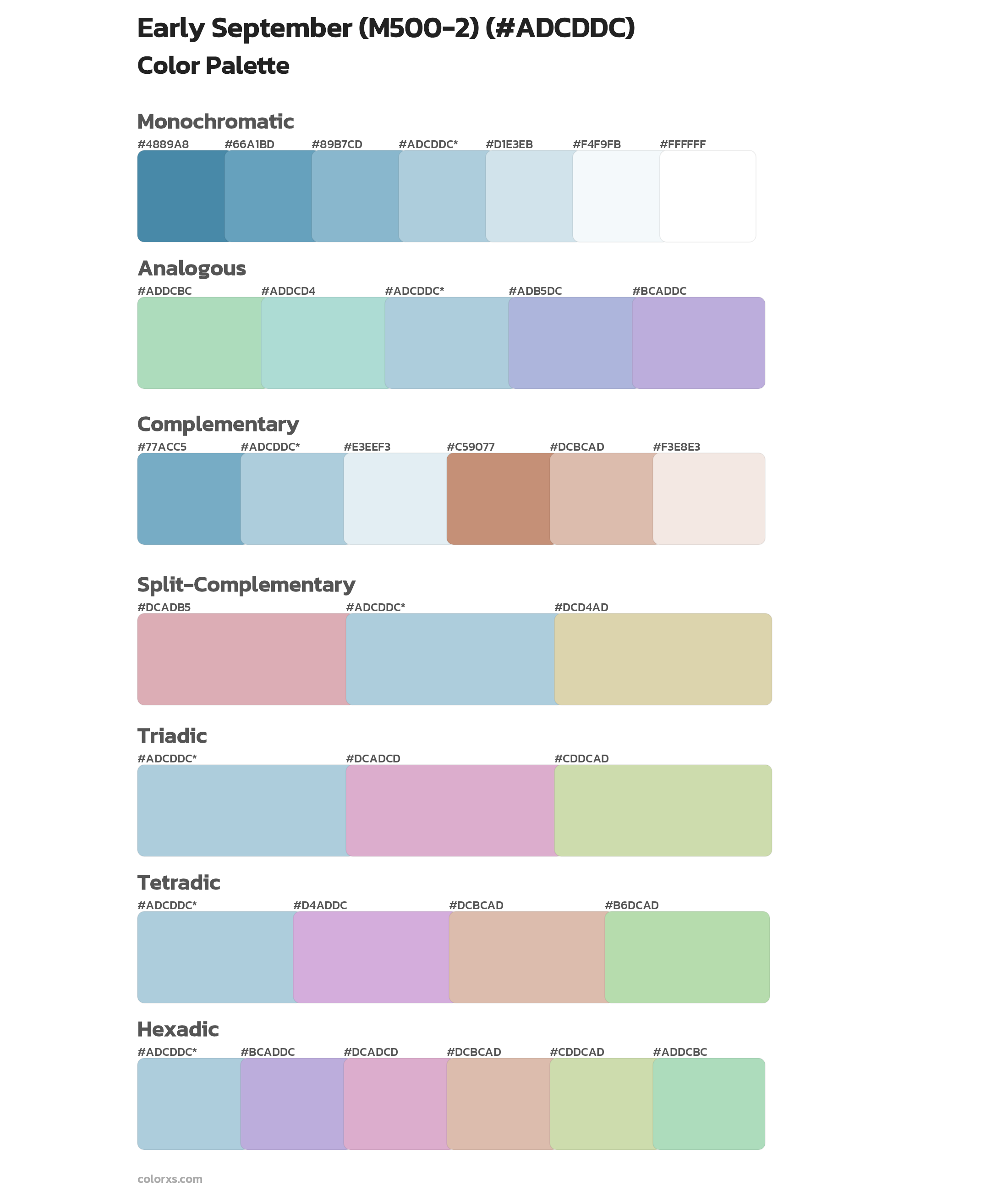 Early September (M500-2) Color Scheme Palettes