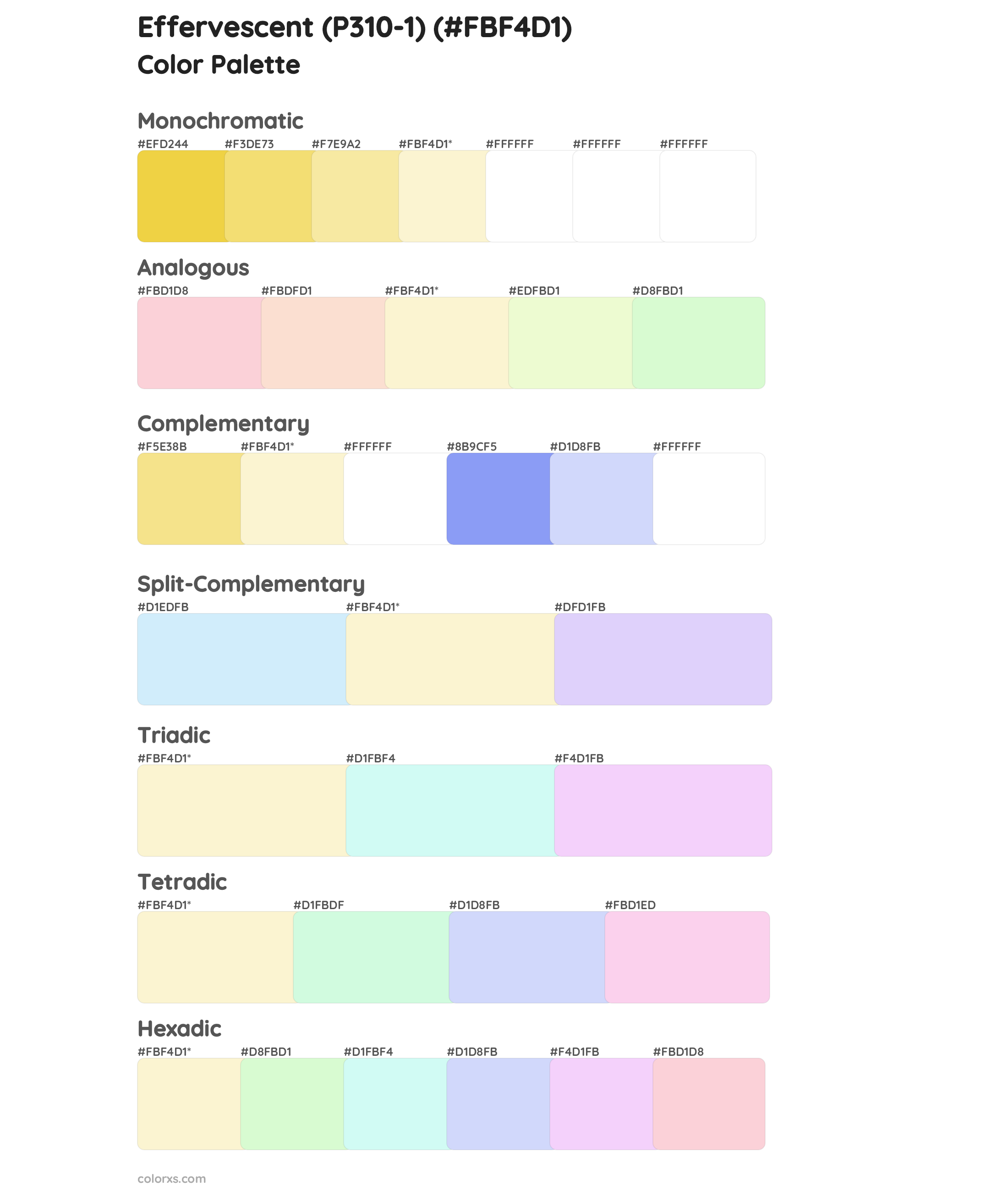 Effervescent (P310-1) Color Scheme Palettes