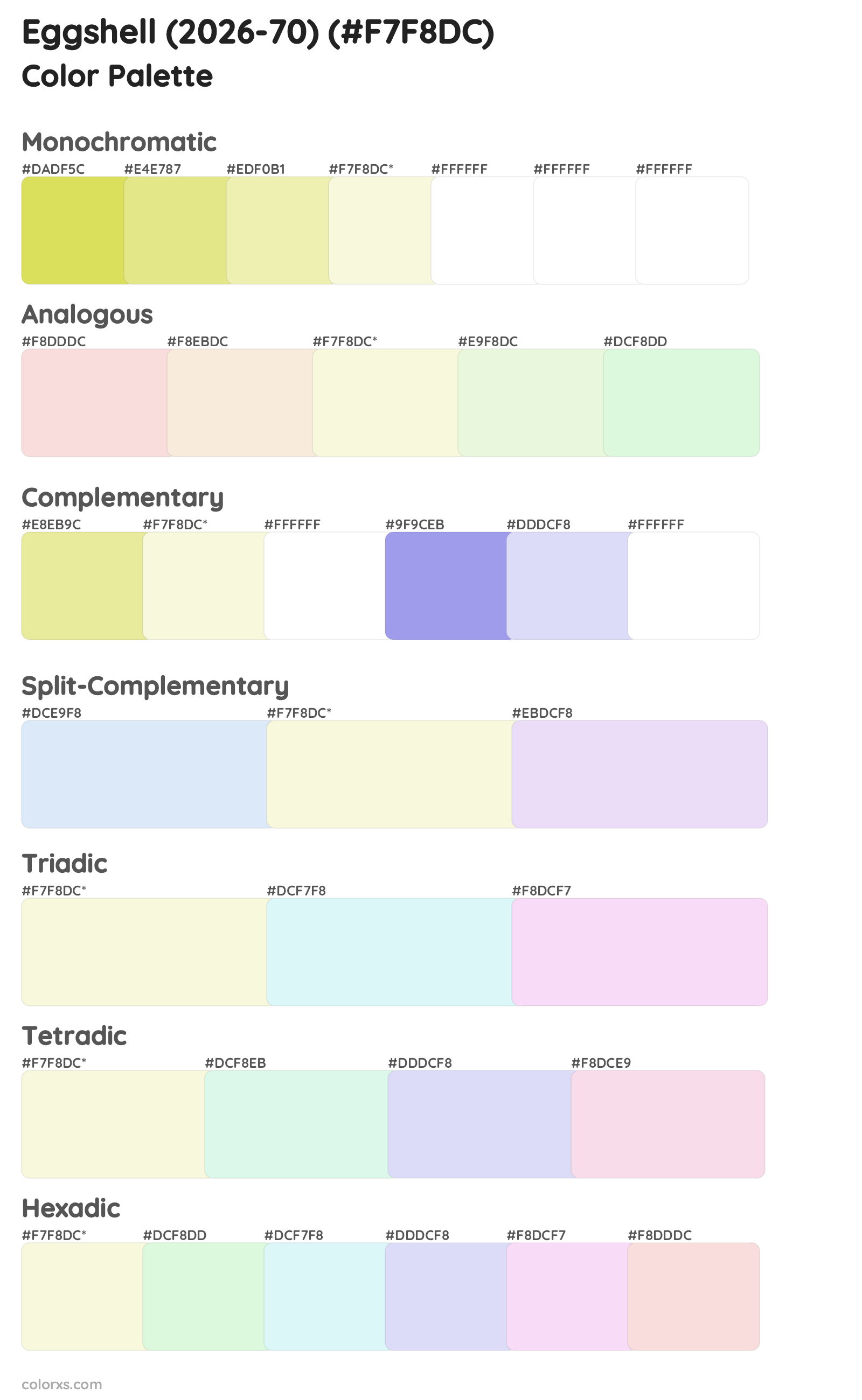 Eggshell (2026-70) Color Scheme Palettes