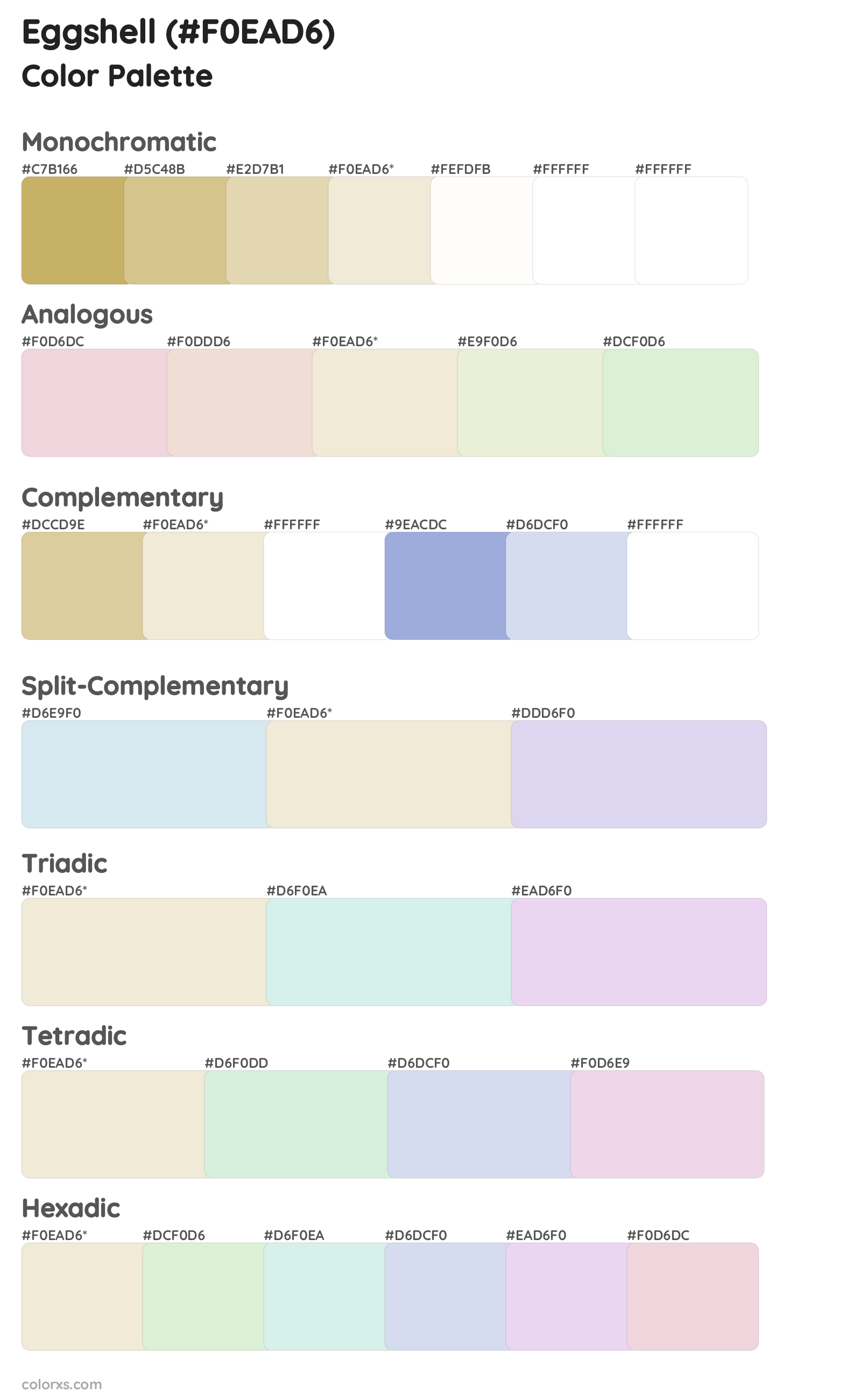 Eggshell Color Scheme Palettes