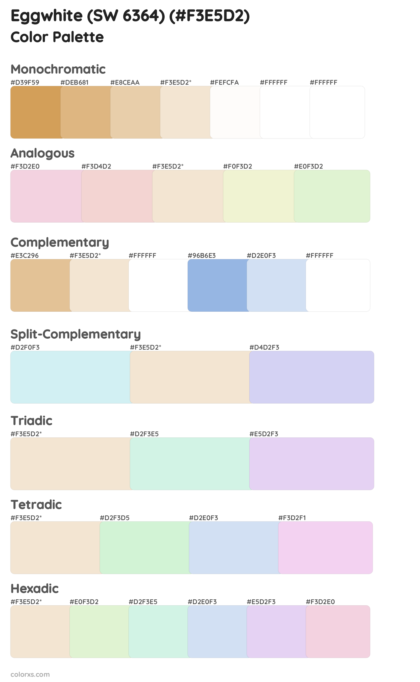 Eggwhite (SW 6364) Color Scheme Palettes