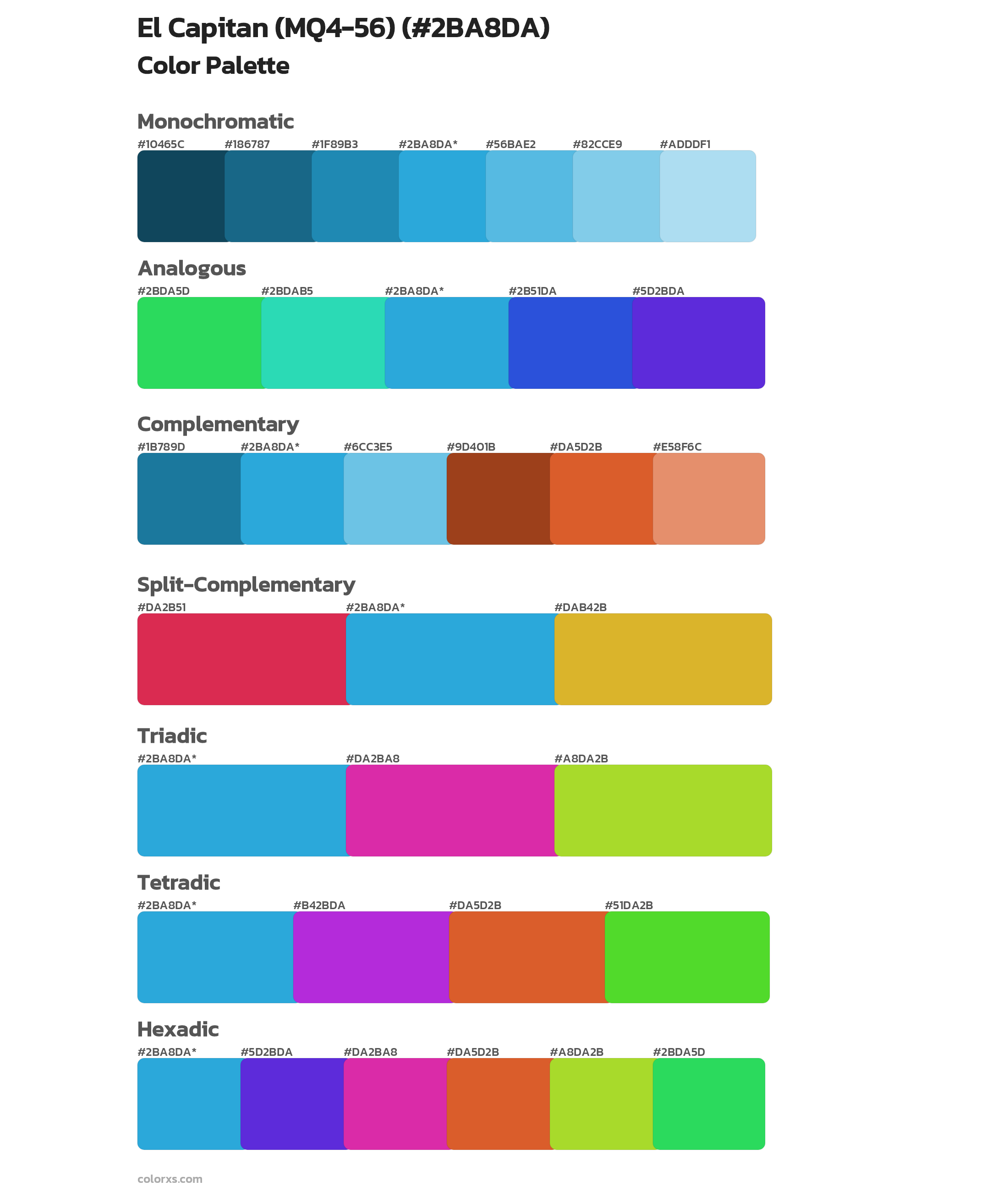 El Capitan (MQ4-56) Color Scheme Palettes