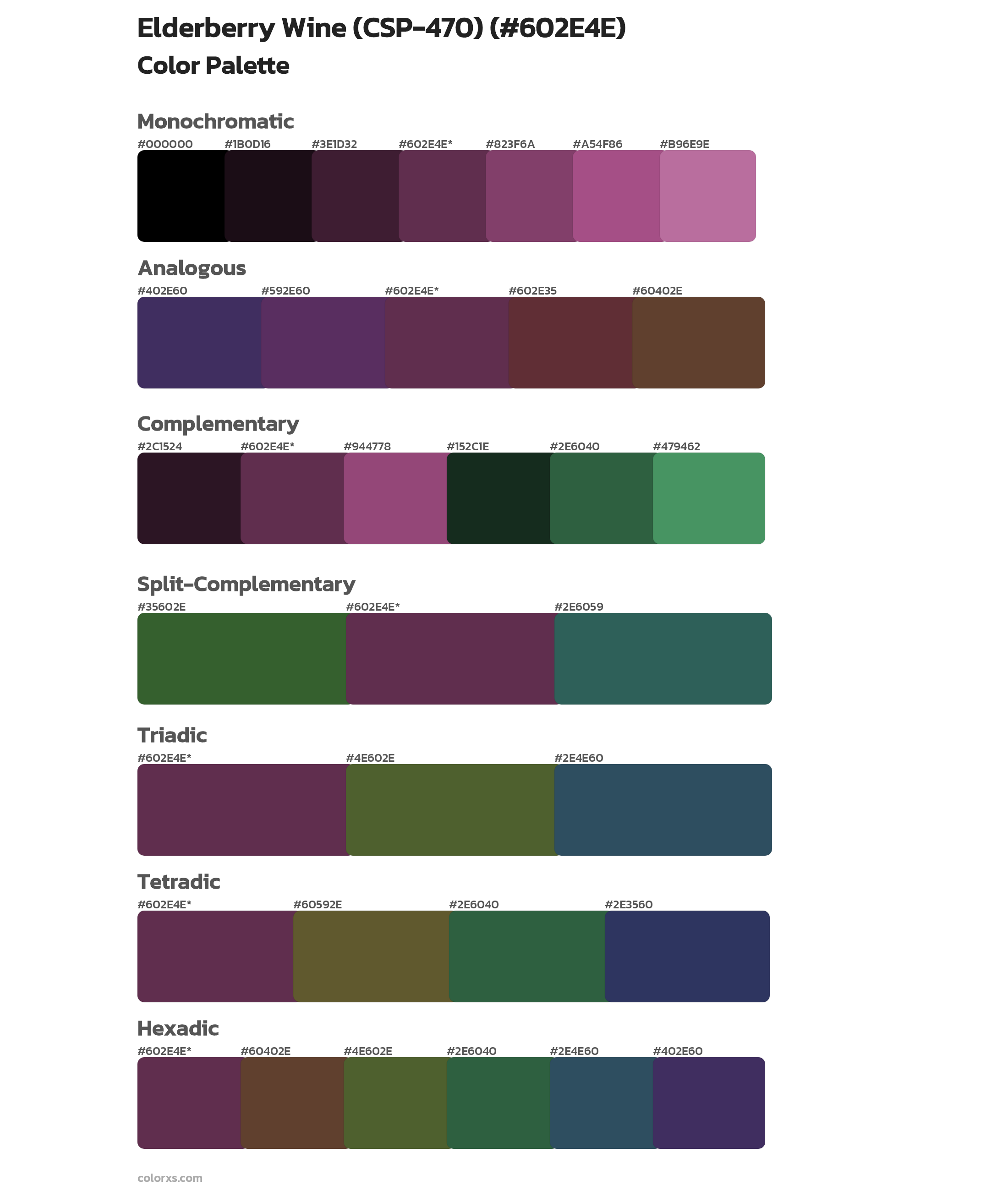Elderberry Wine (CSP-470) Color Scheme Palettes