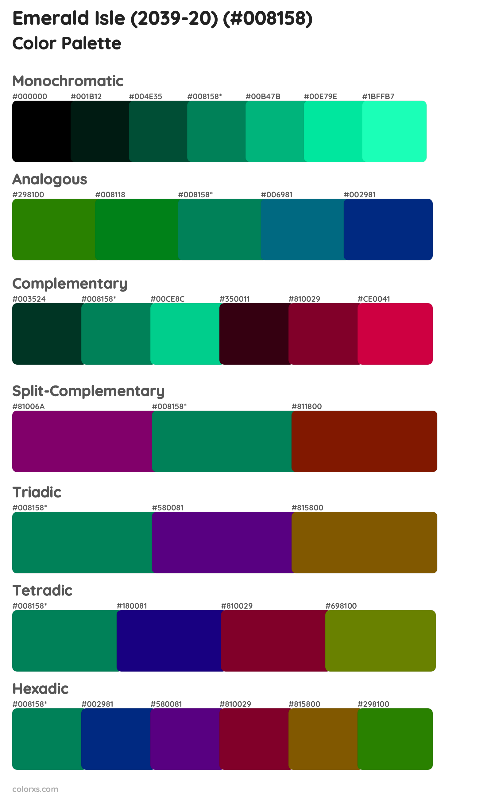 Emerald Isle (2039-20) Color Scheme Palettes