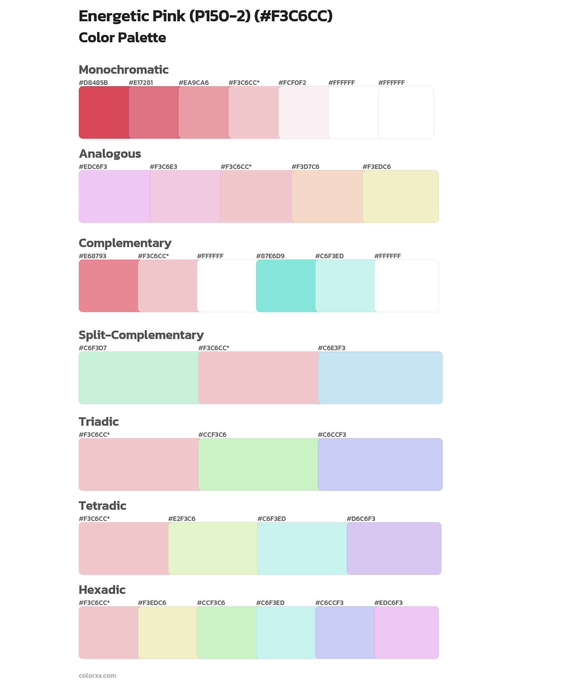 Energetic Pink (P150-2) Color Scheme Palettes
