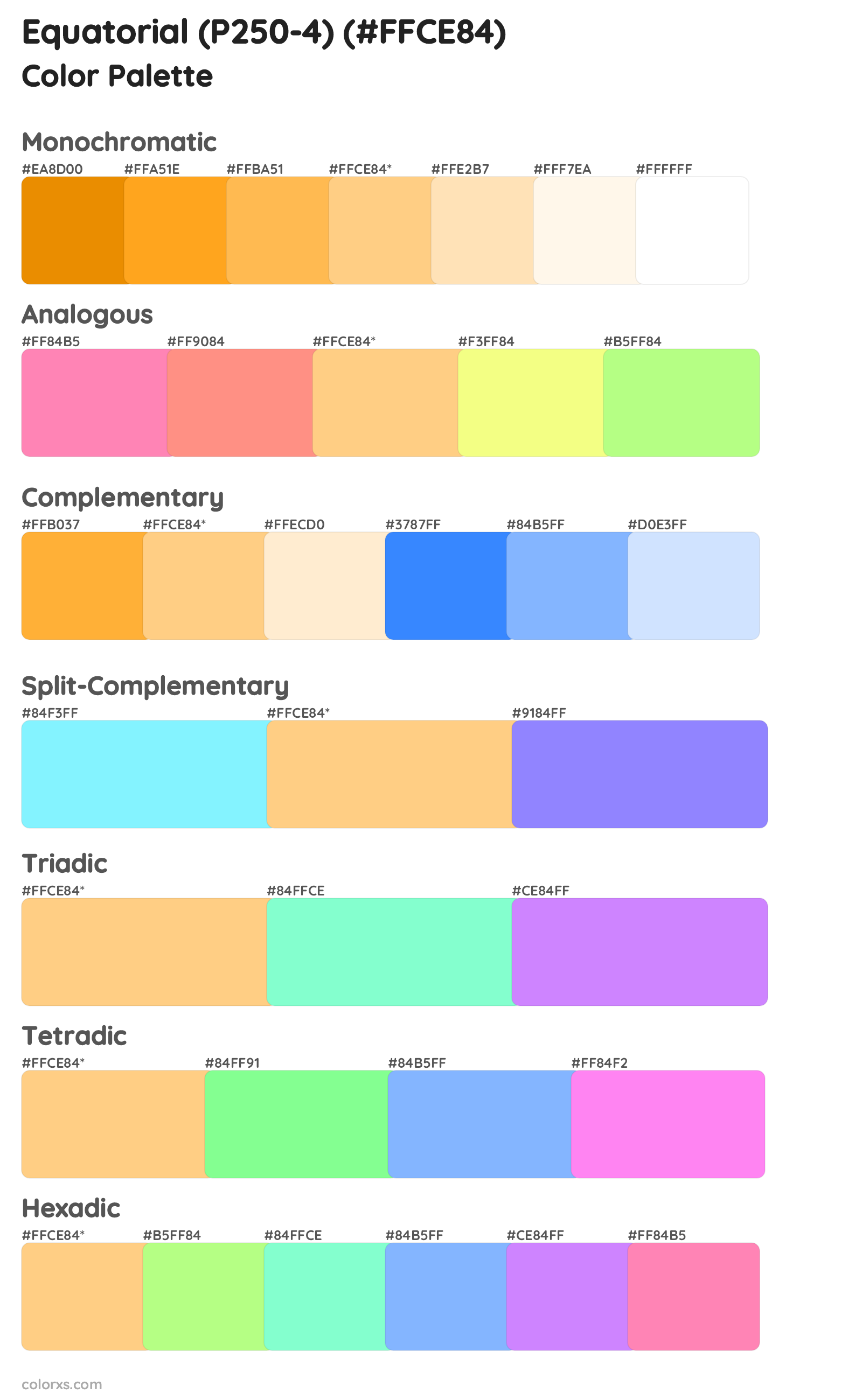 Equatorial (P250-4) Color Scheme Palettes
