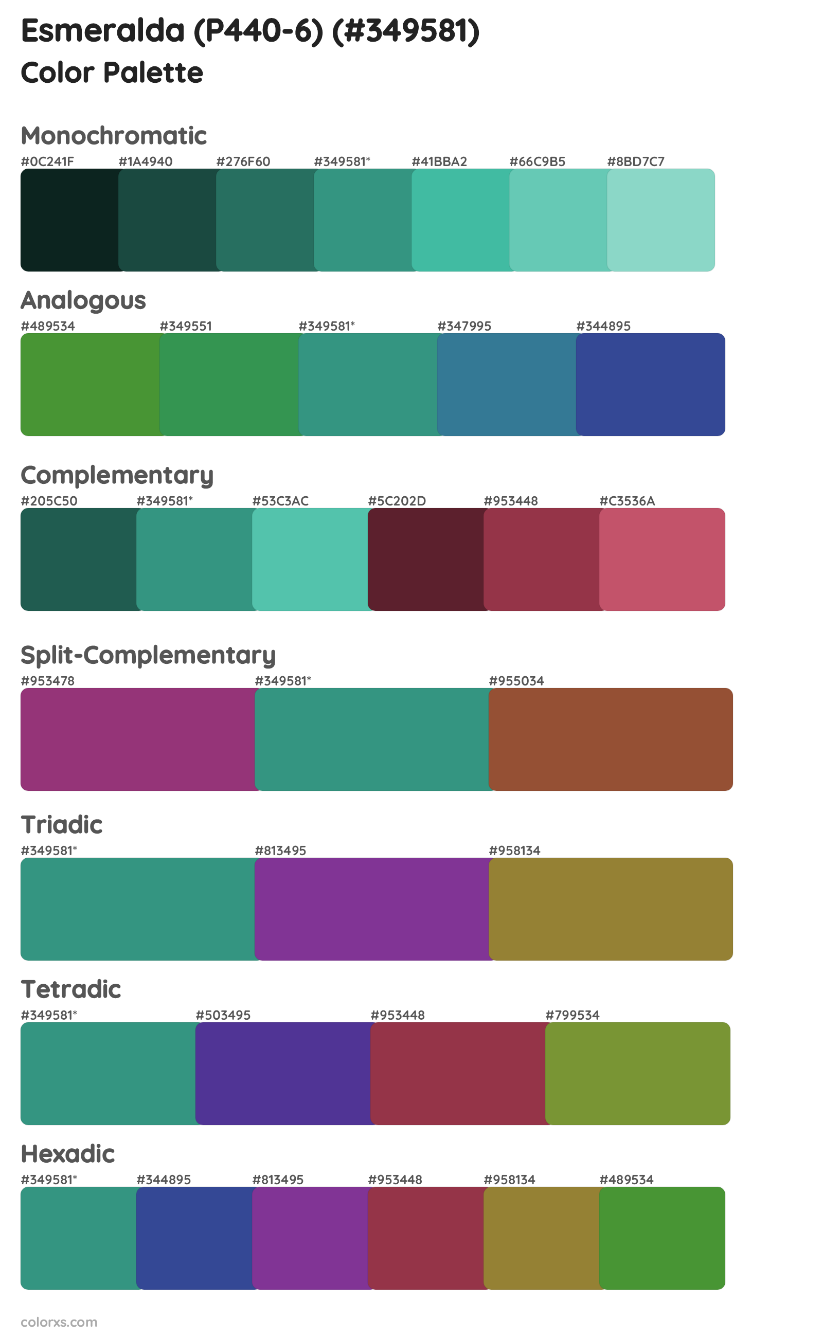 Esmeralda (P440-6) Color Scheme Palettes