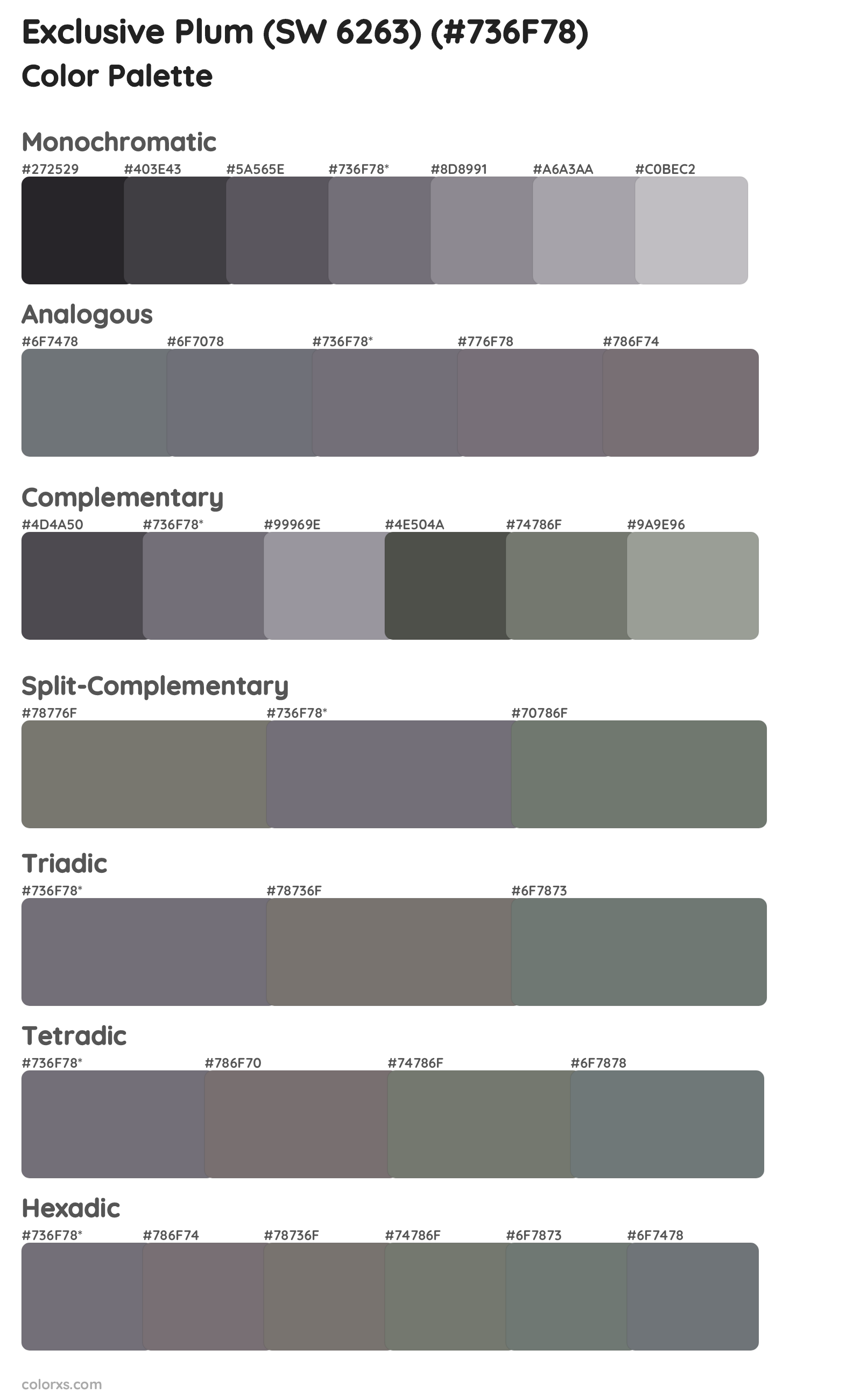 Exclusive Plum (SW 6263) Color Scheme Palettes