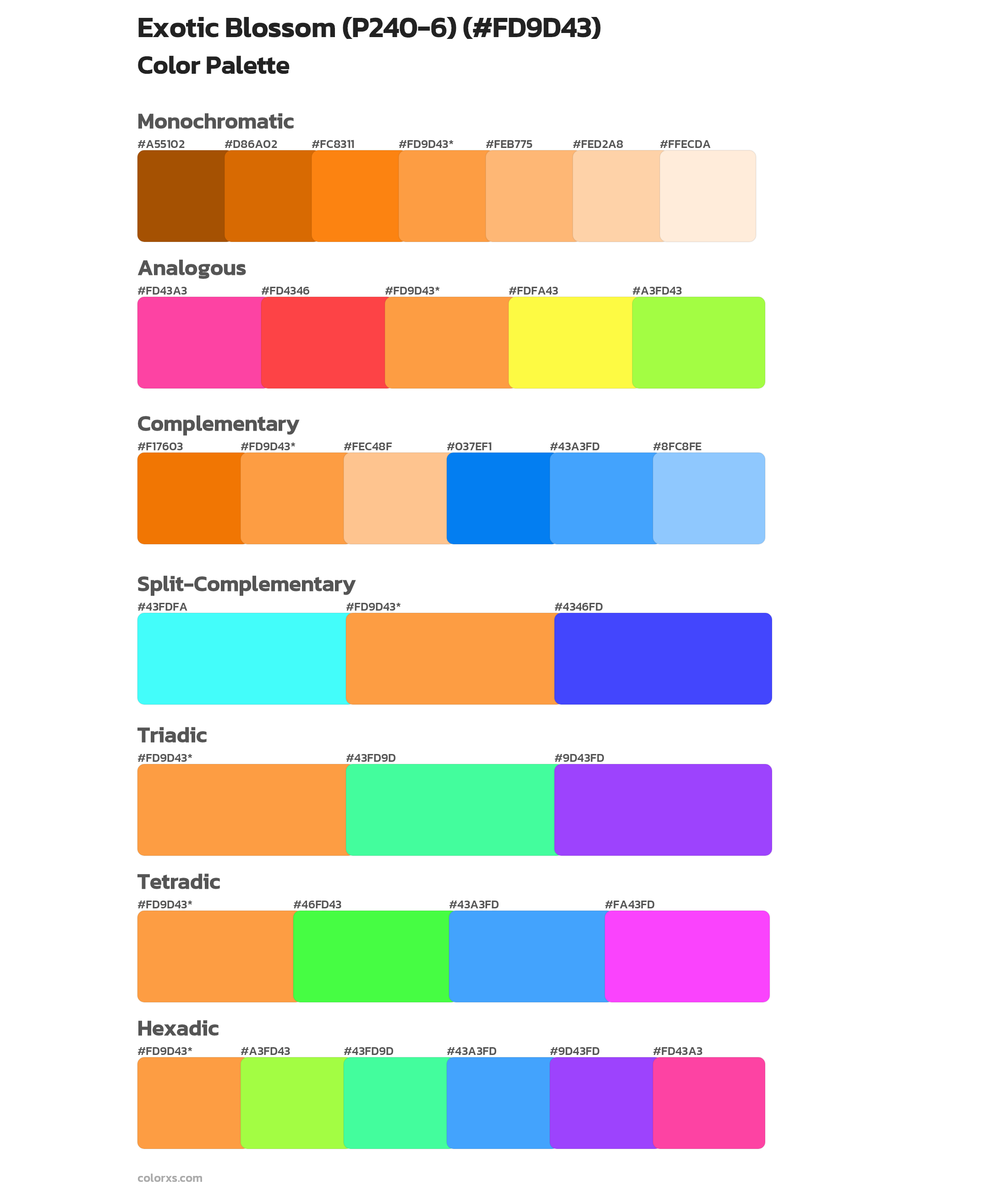 Exotic Blossom (P240-6) Color Scheme Palettes
