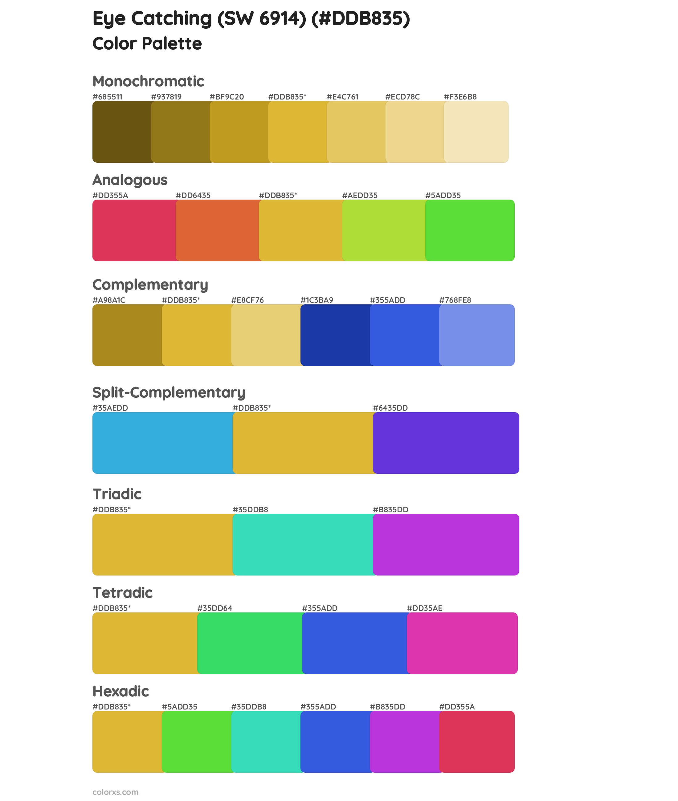 Eye Catching (SW 6914) Color Scheme Palettes