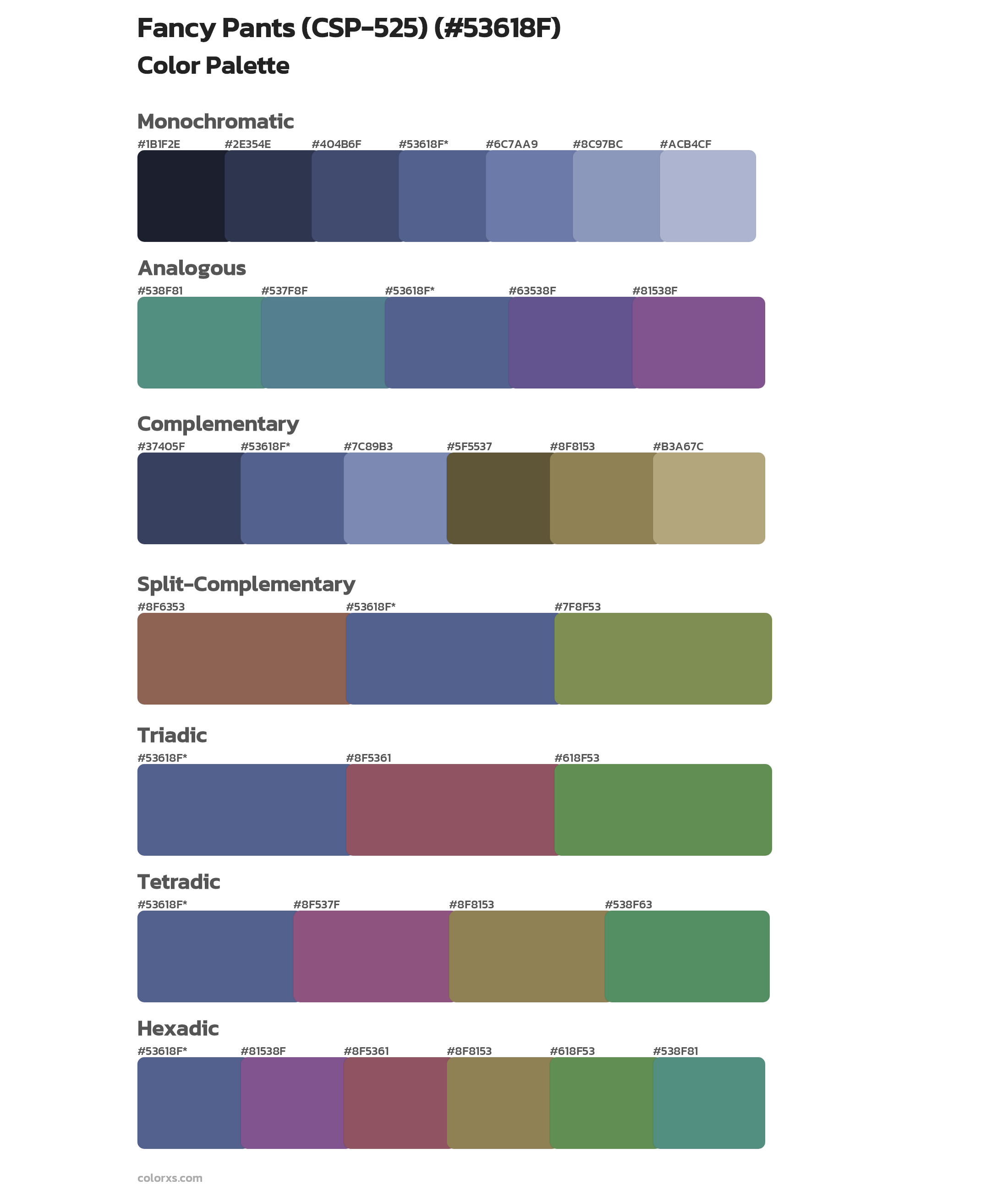 Fancy Pants (CSP-525) Color Scheme Palettes