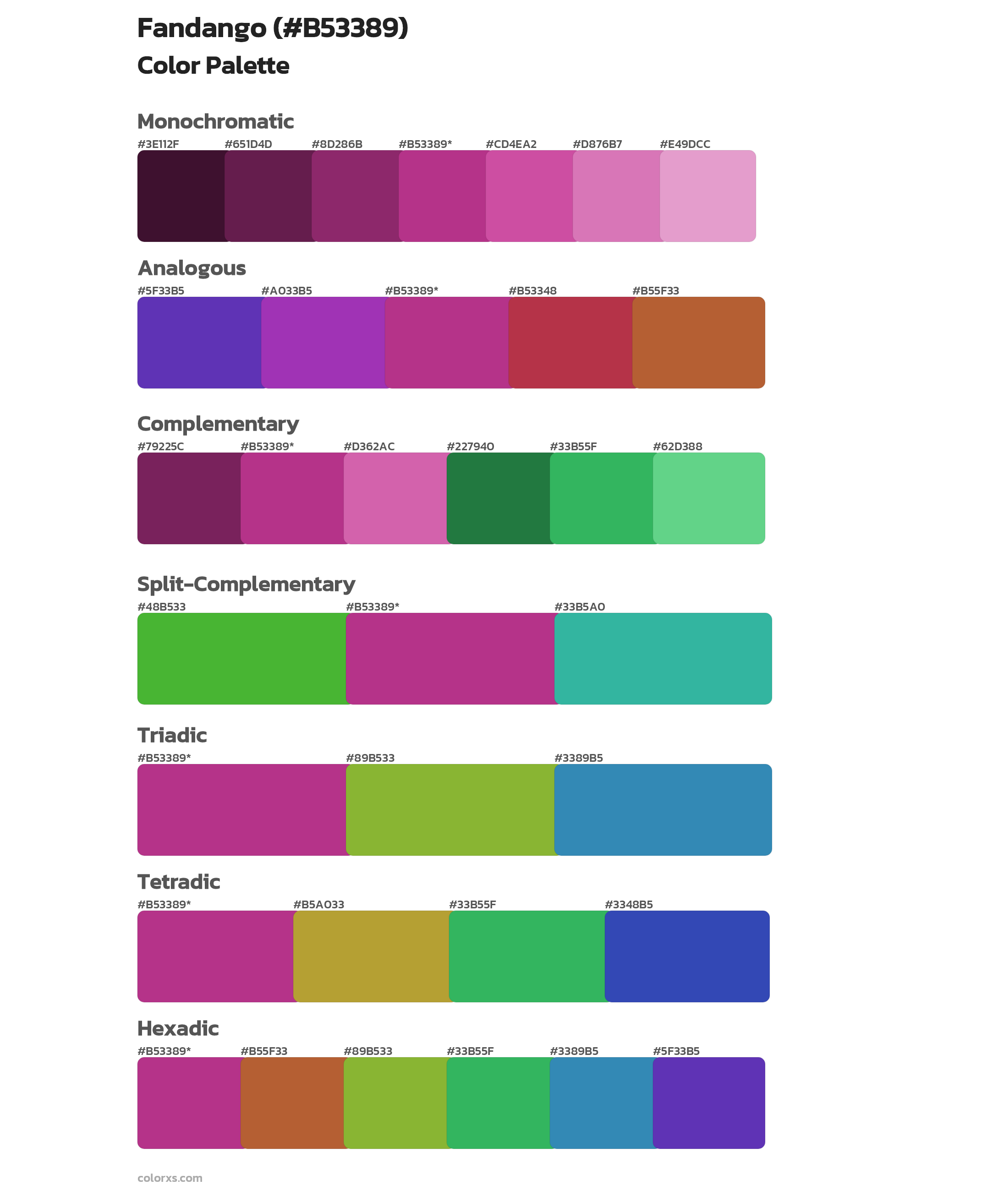 Fandango Color Scheme Palettes