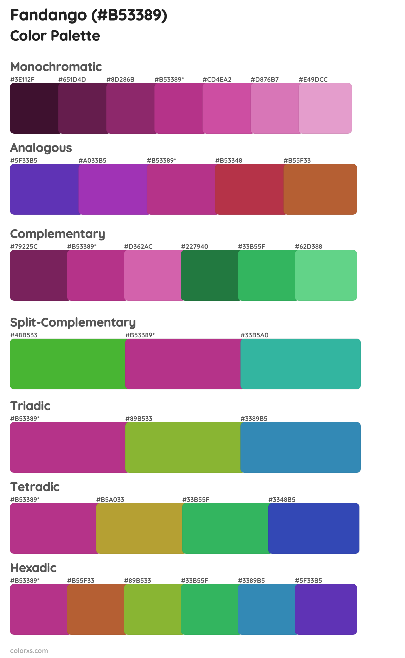 Fandango Color Scheme Palettes