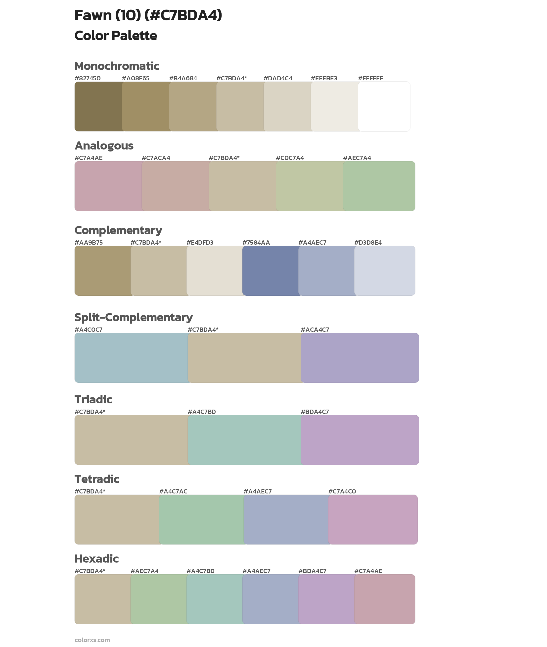 Fawn (10) Color Scheme Palettes