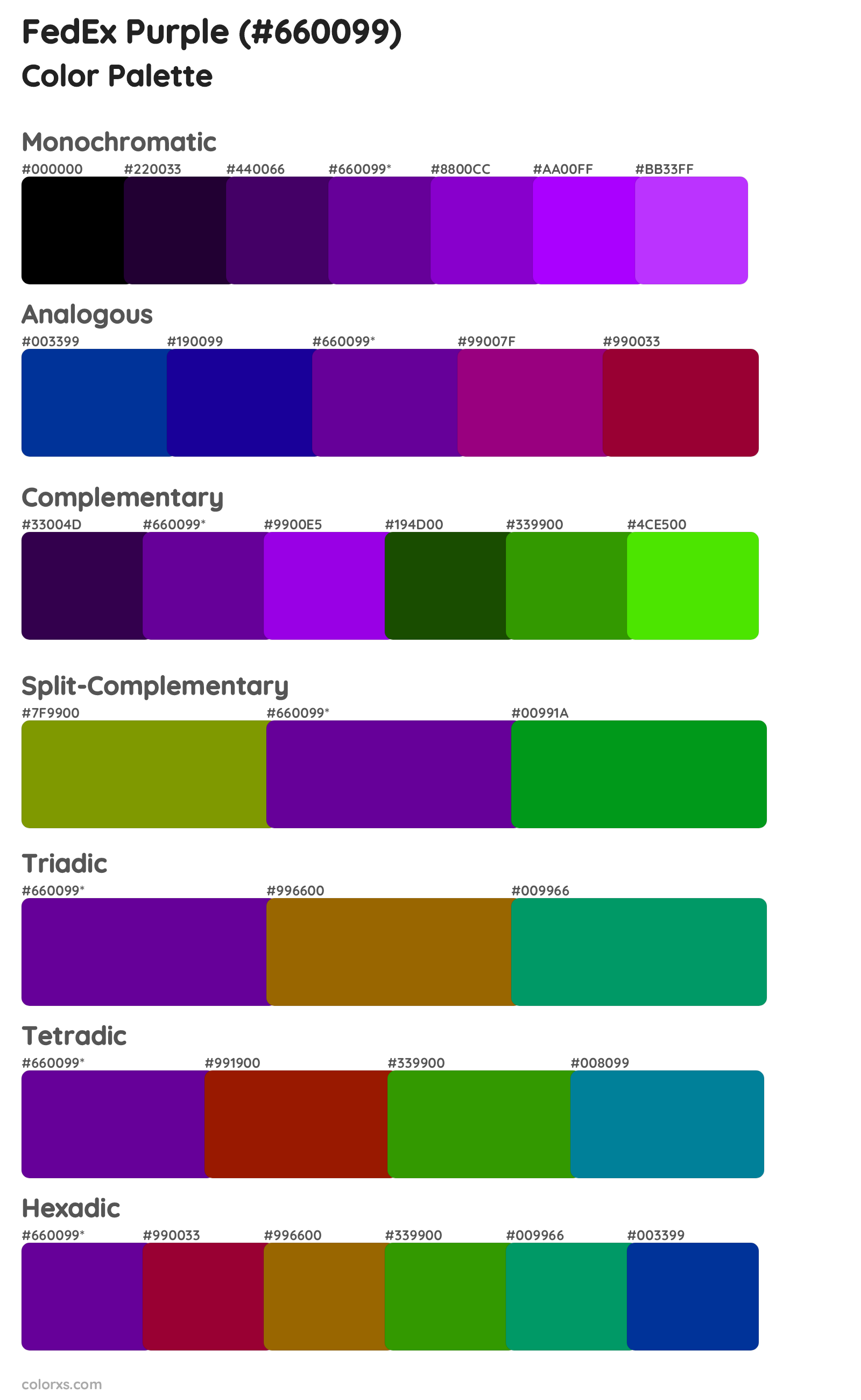 FedEx Purple Color Scheme Palettes