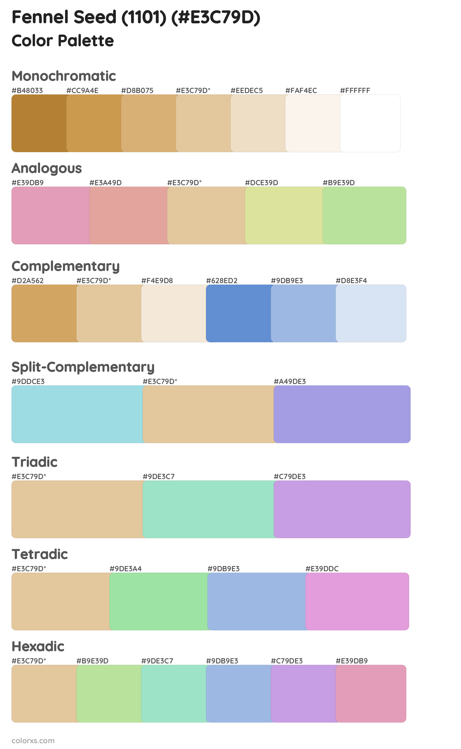 Fennel Seed (1101) Color Scheme Palettes