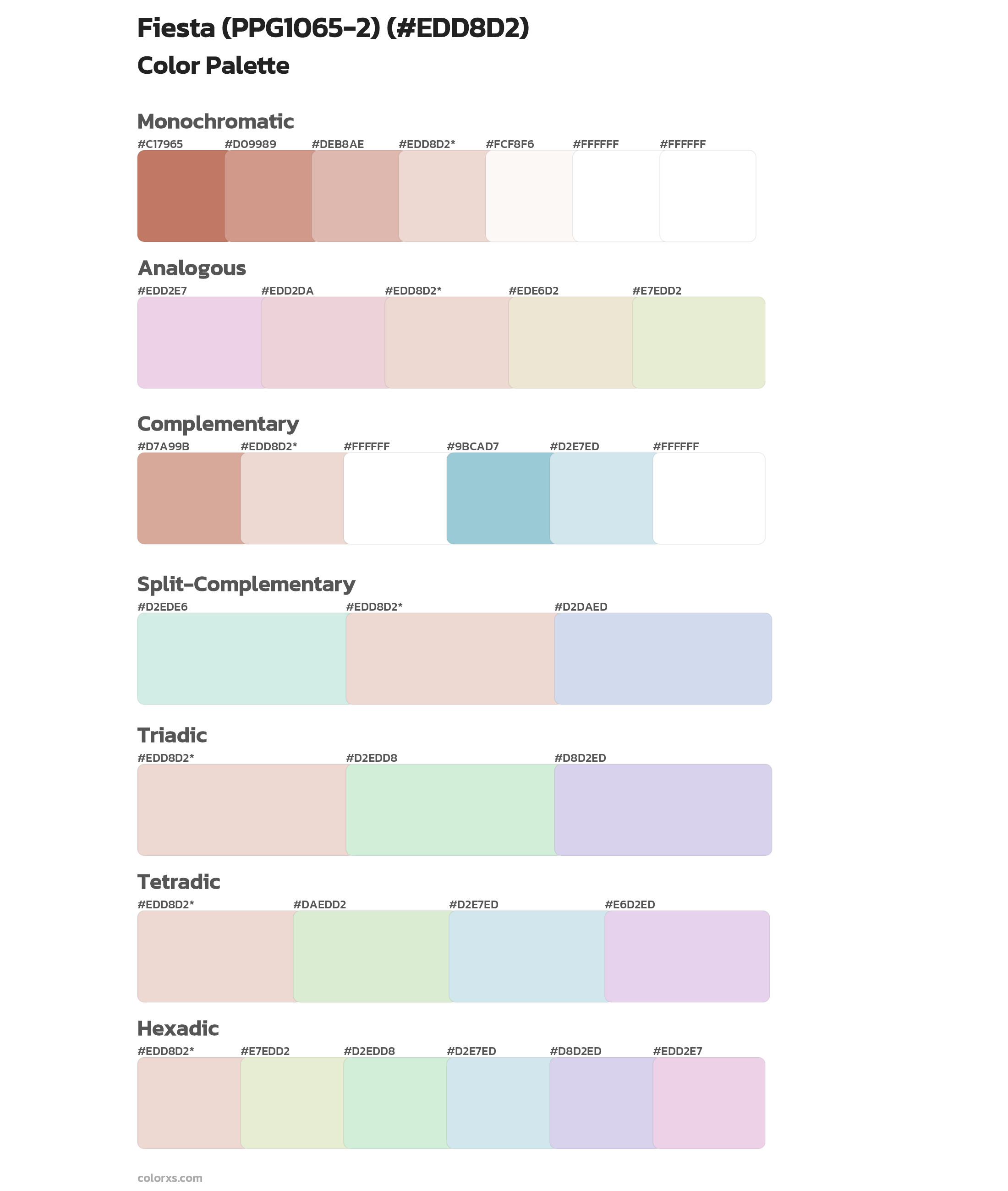 Fiesta (PPG1065-2) Color Scheme Palettes