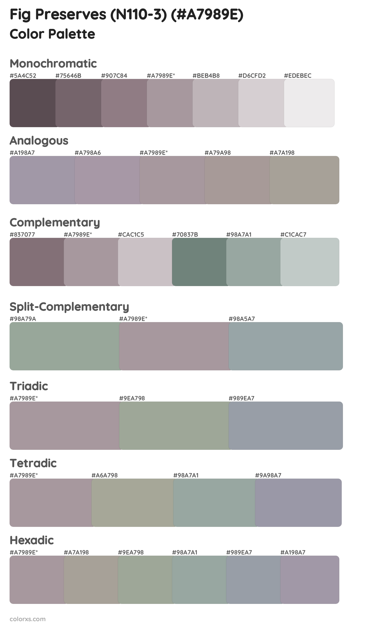 Fig Preserves (N110-3) Color Scheme Palettes