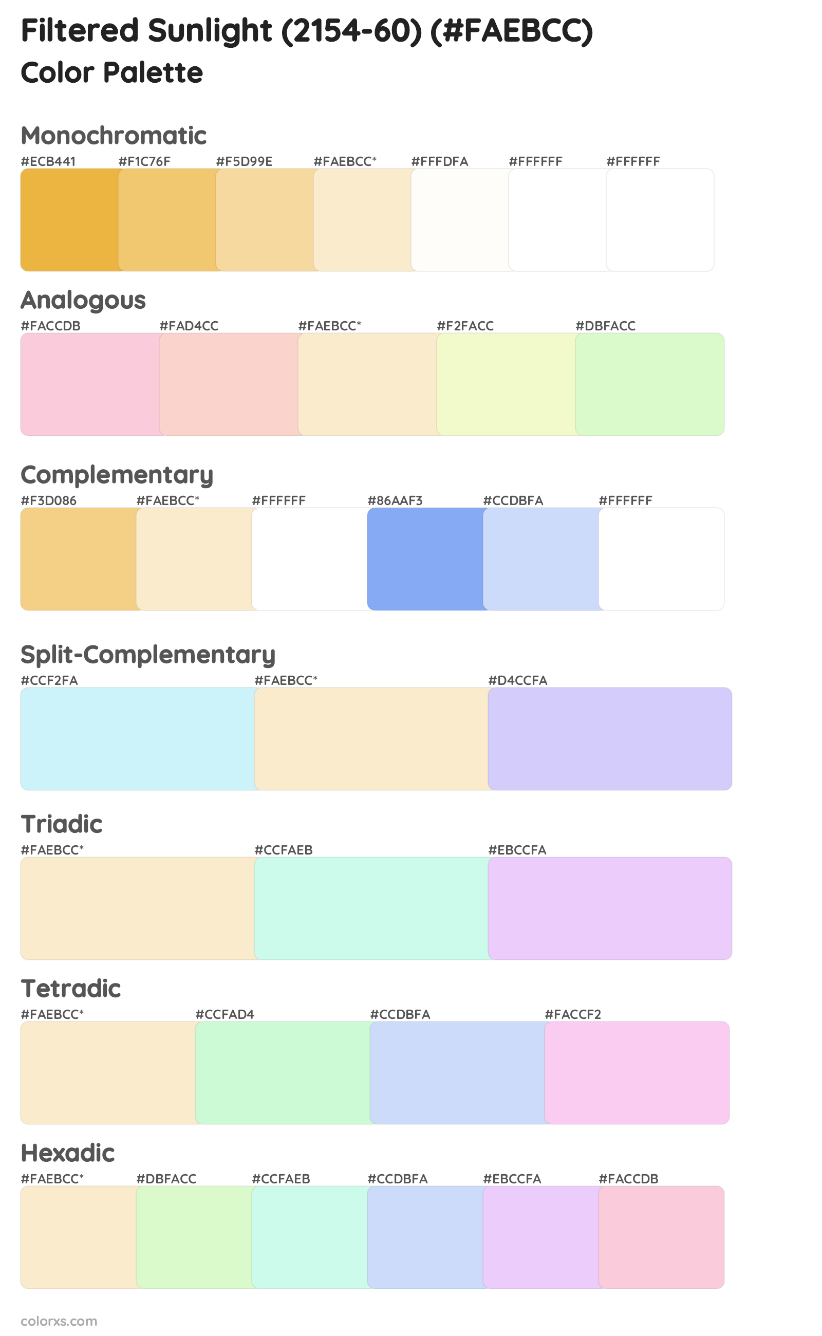 Filtered Sunlight (2154-60) Color Scheme Palettes