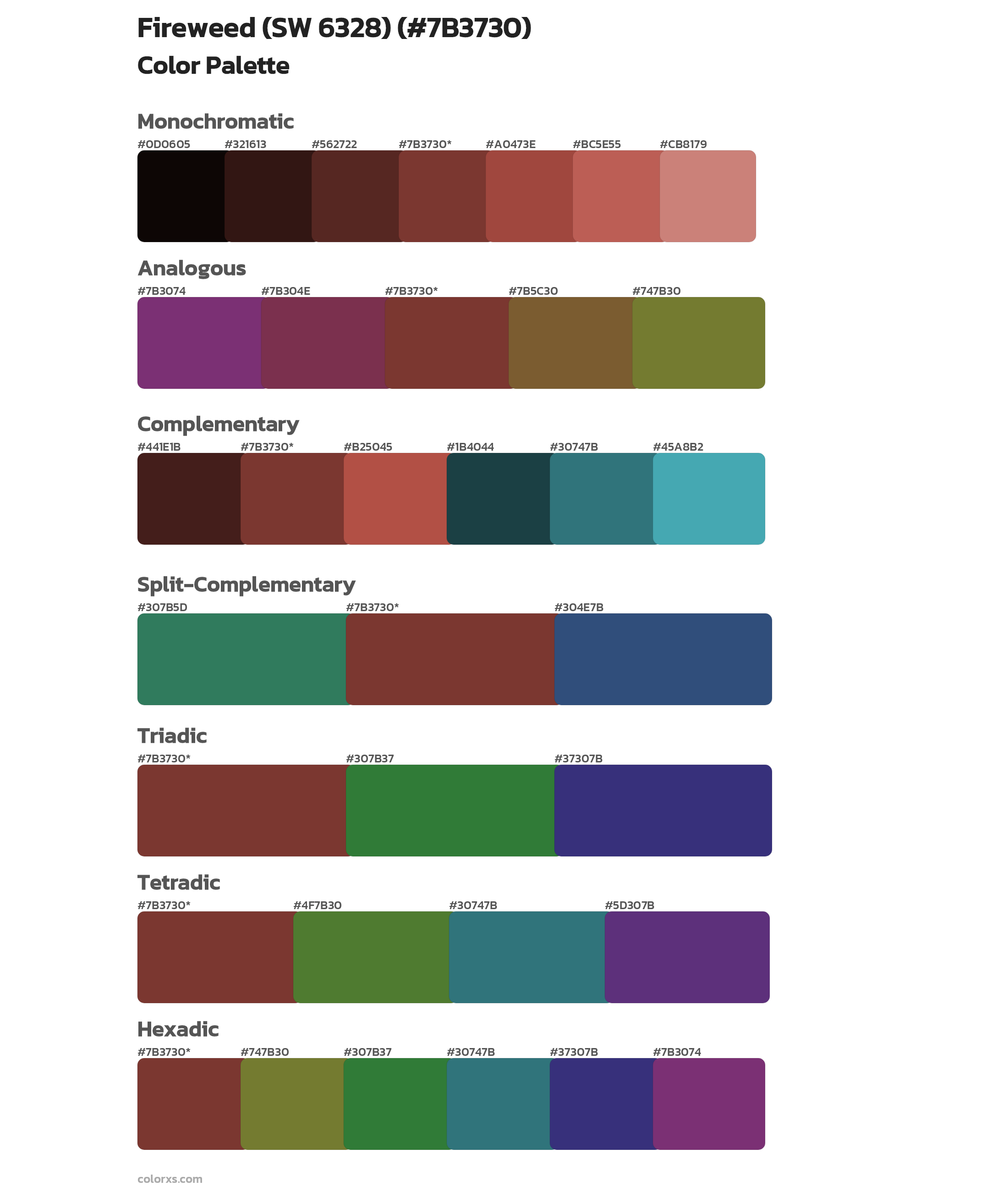 Fireweed (SW 6328) Color Scheme Palettes