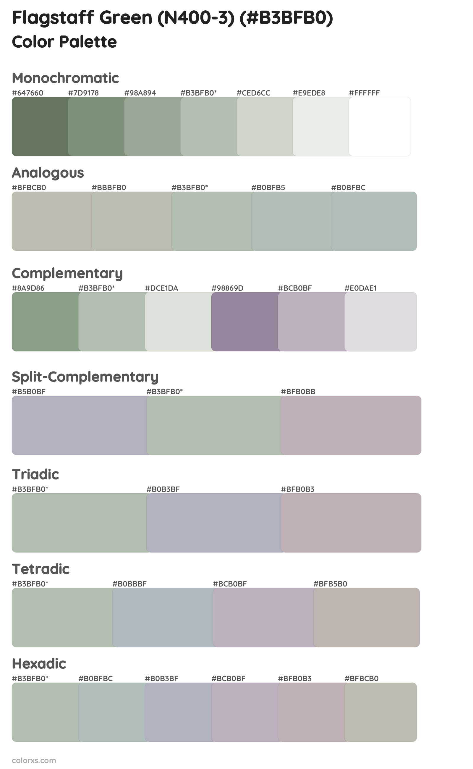 Flagstaff Green (N400-3) Color Scheme Palettes