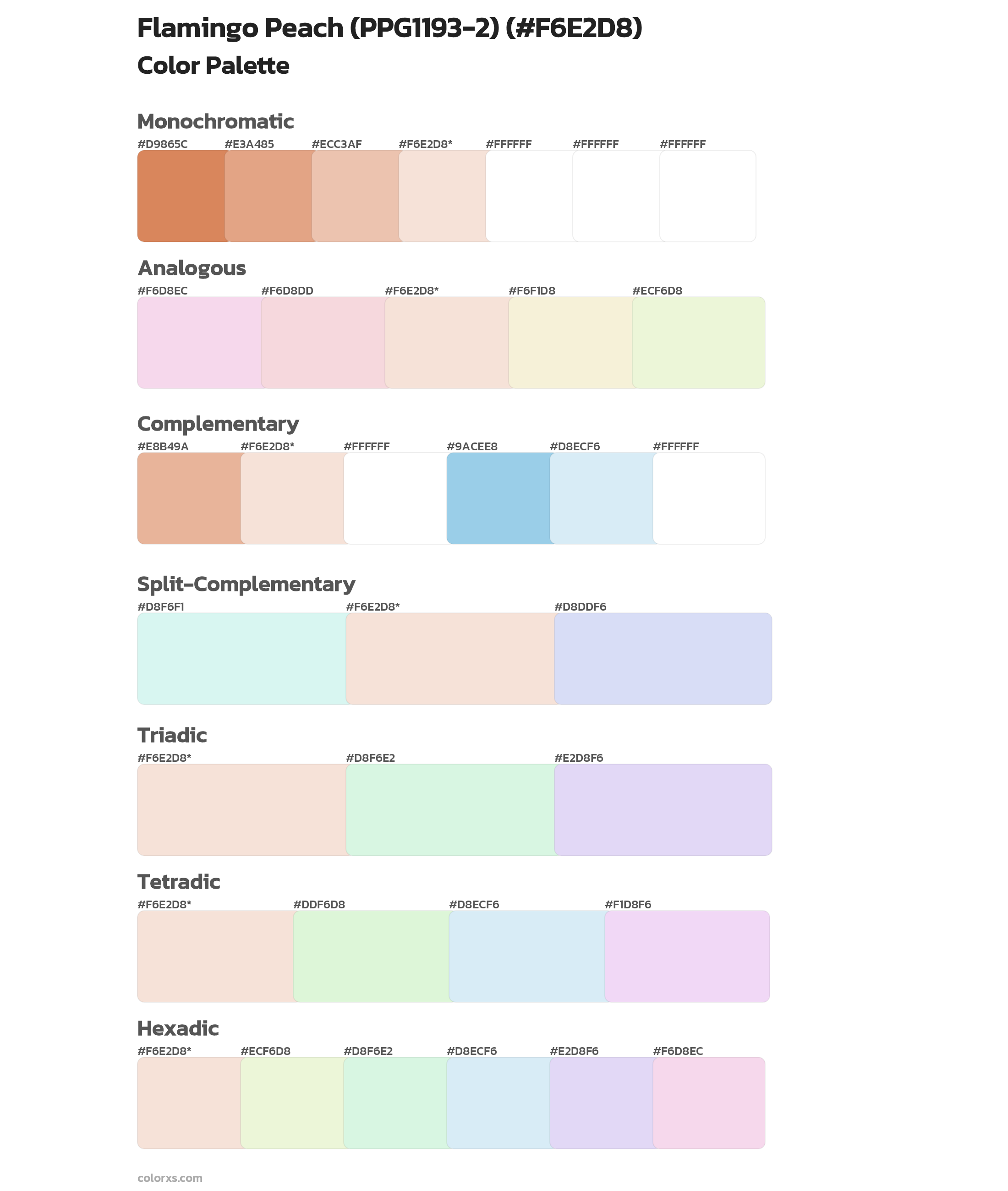 Flamingo Peach (PPG1193-2) Color Scheme Palettes