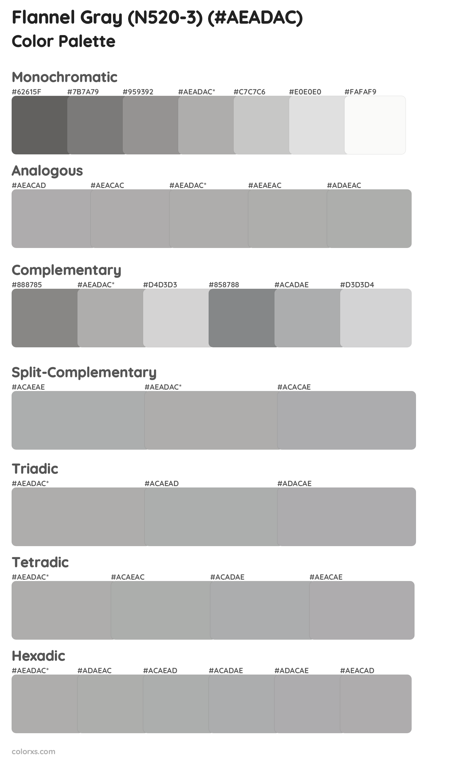 Flannel Gray (N520-3) Color Scheme Palettes