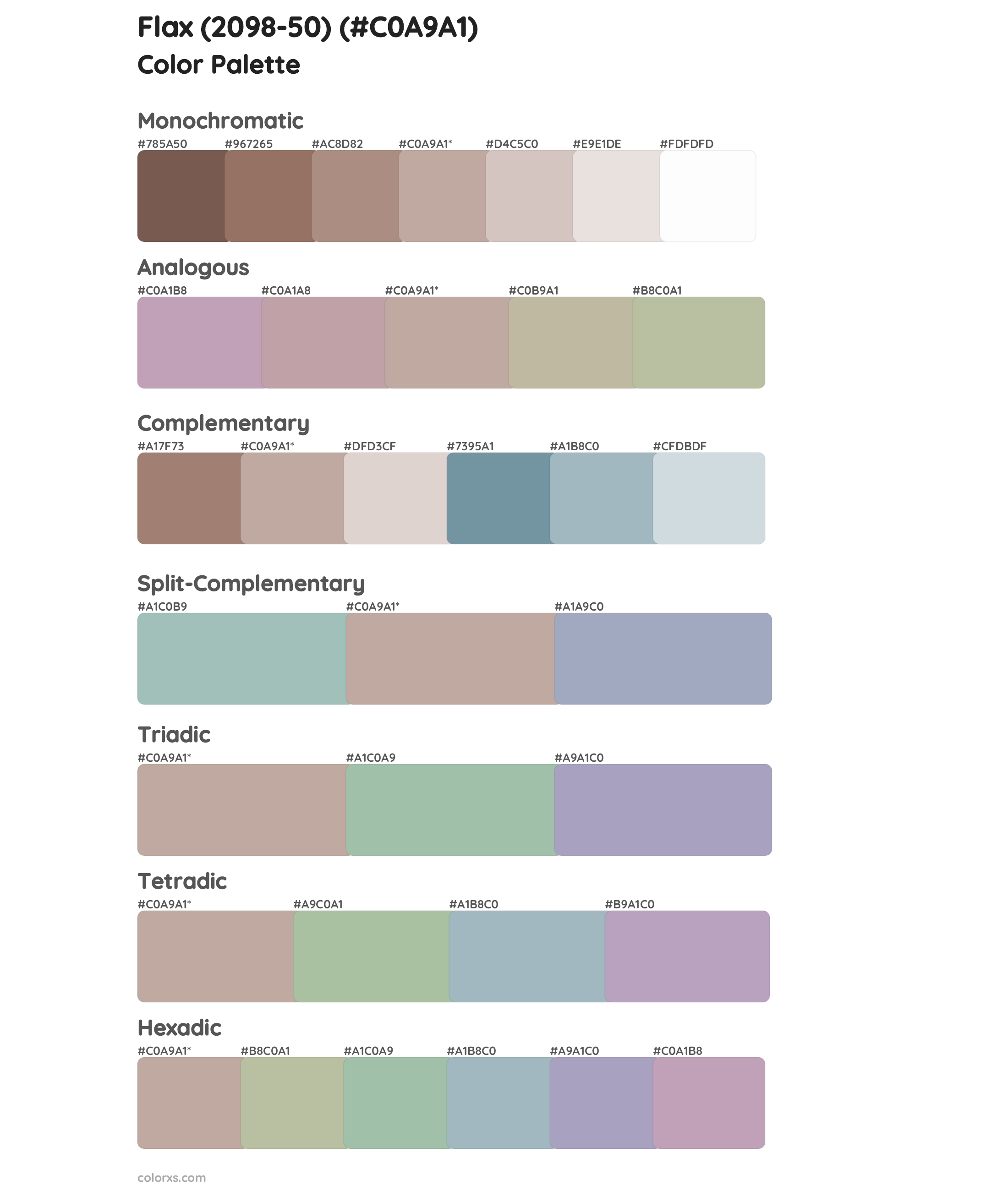 Flax (2098-50) Color Scheme Palettes