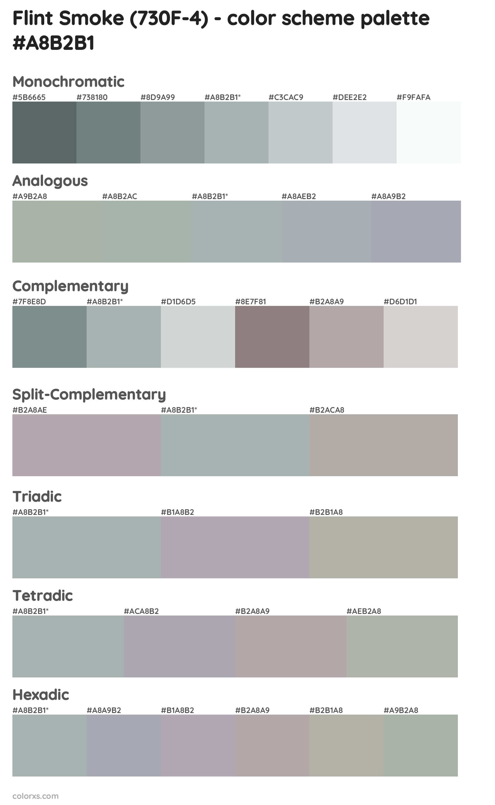 Flint Smoke (730F-4) Color Scheme Palettes