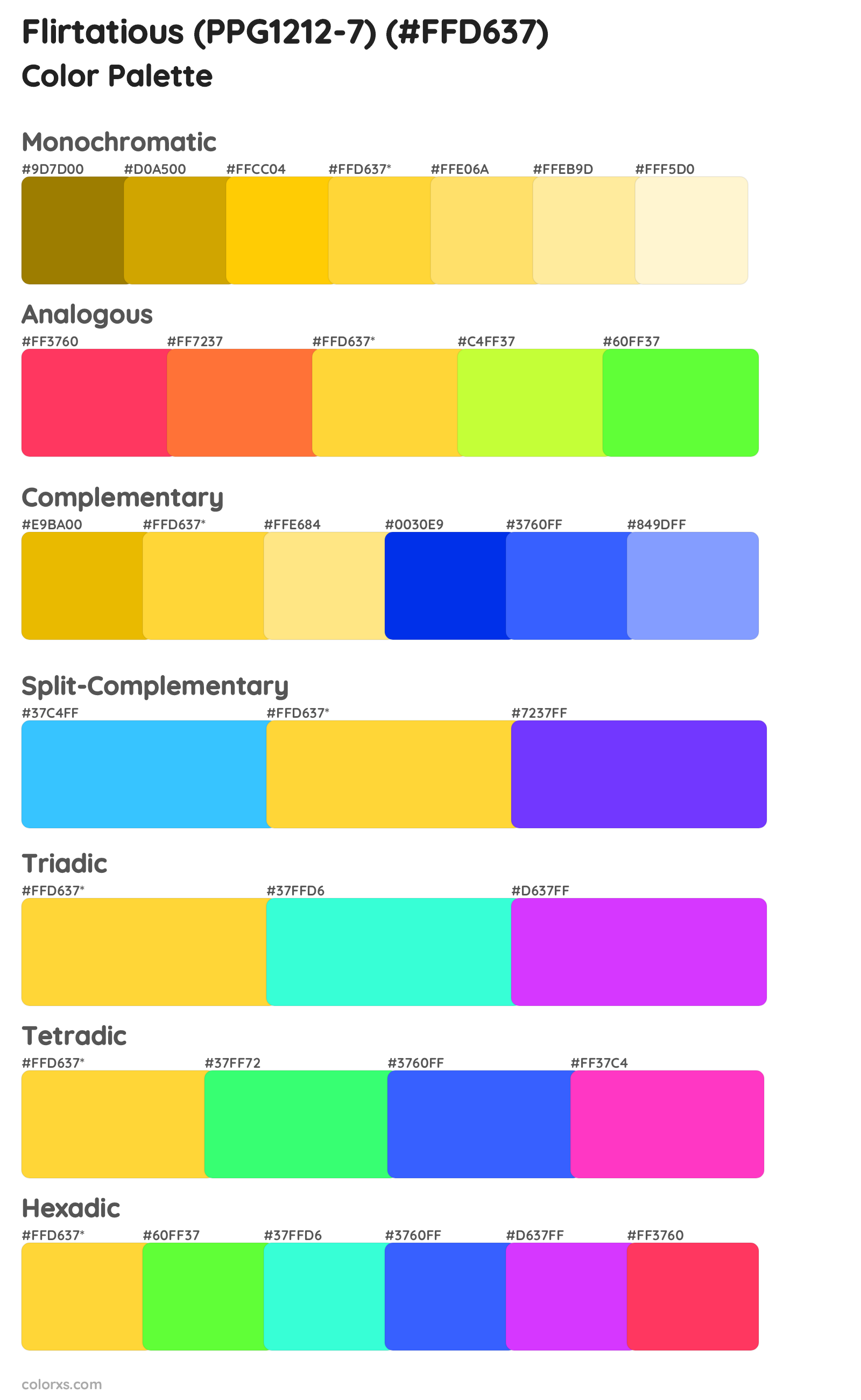 Flirtatious (PPG1212-7) Color Scheme Palettes