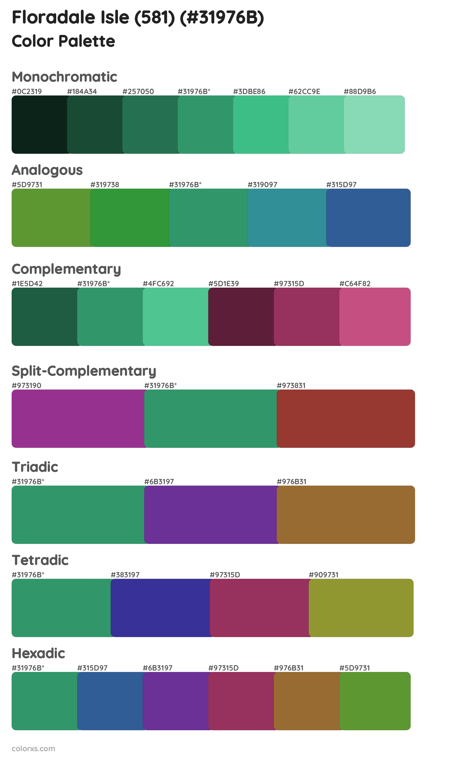 Floradale Isle (581) Color Scheme Palettes