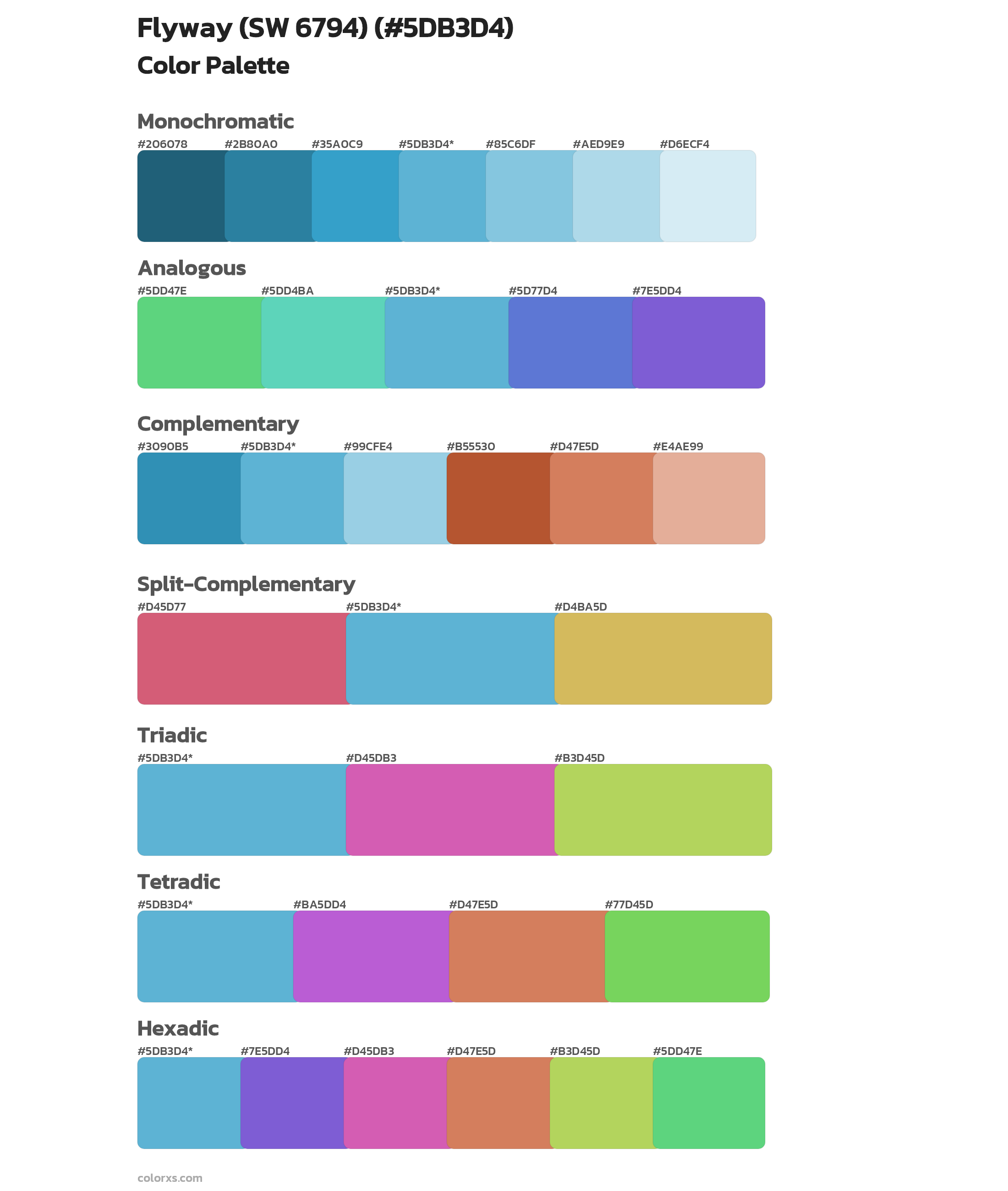 Flyway (SW 6794) Color Scheme Palettes
