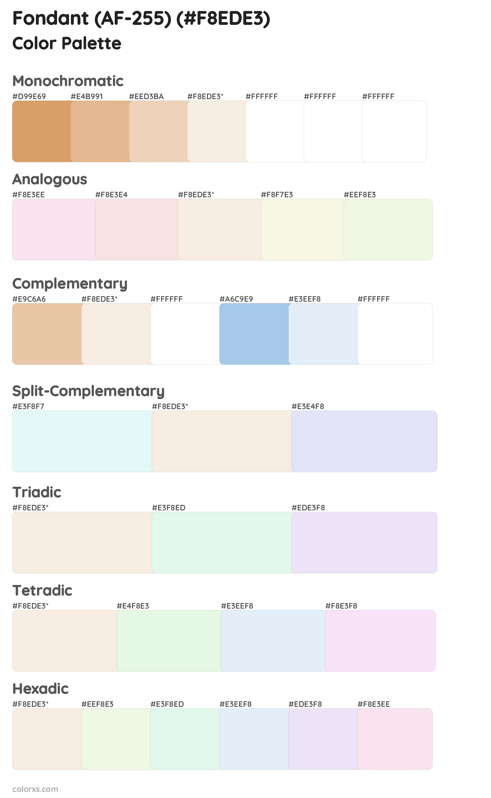 Fondant (AF-255) Color Scheme Palettes