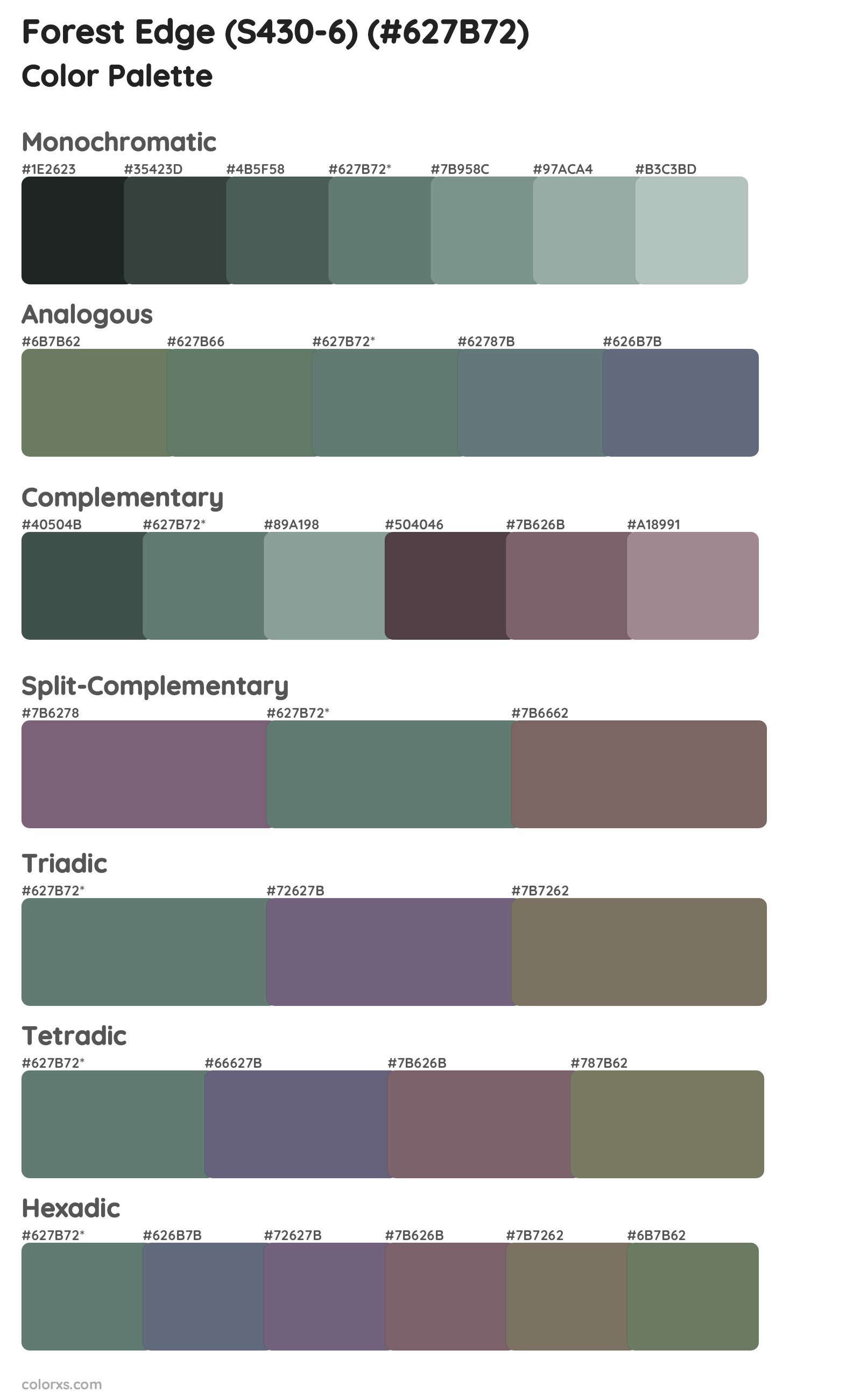 Forest Edge (S430-6) Color Scheme Palettes