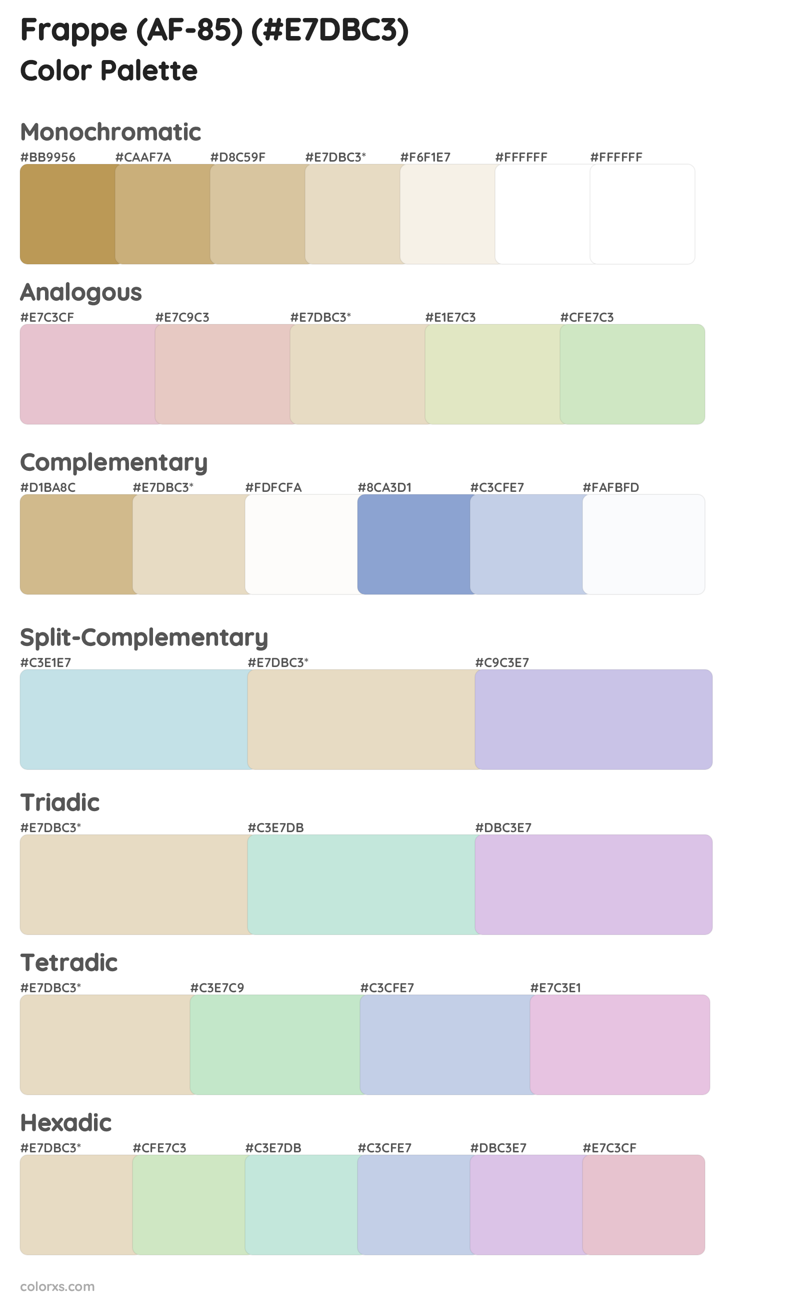 Frappe (AF-85) Color Scheme Palettes