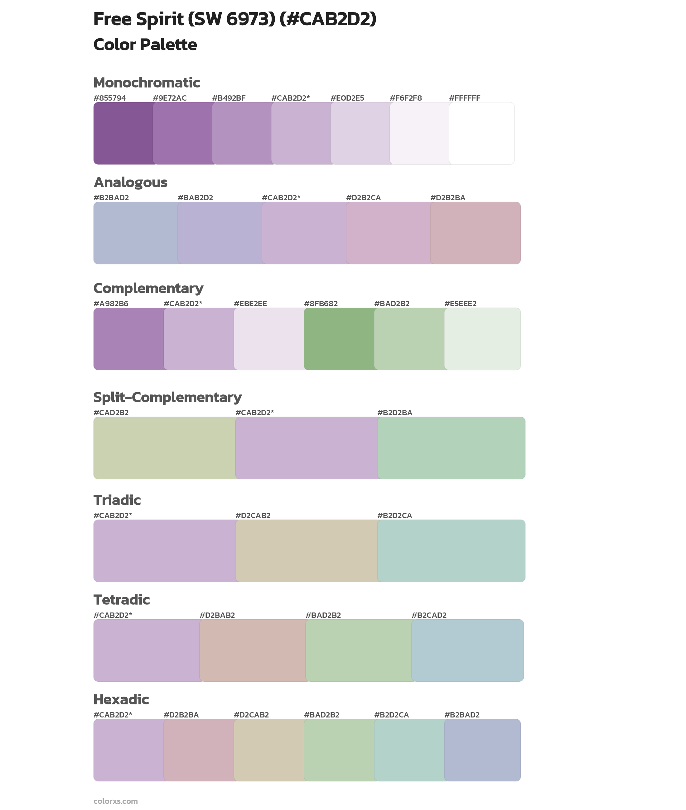 Free Spirit (SW 6973) Color Scheme Palettes