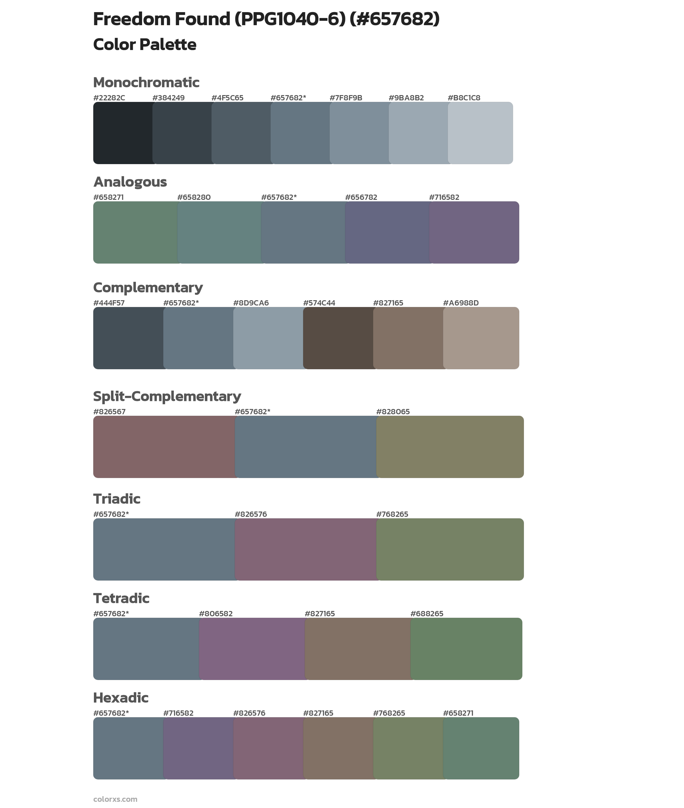 Freedom Found (PPG1040-6) Color Scheme Palettes