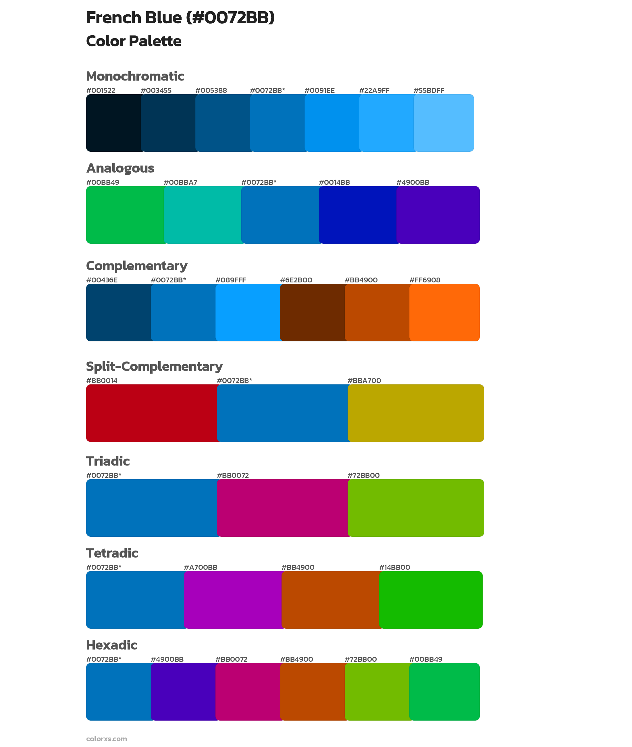 French Blue Color Scheme Palettes