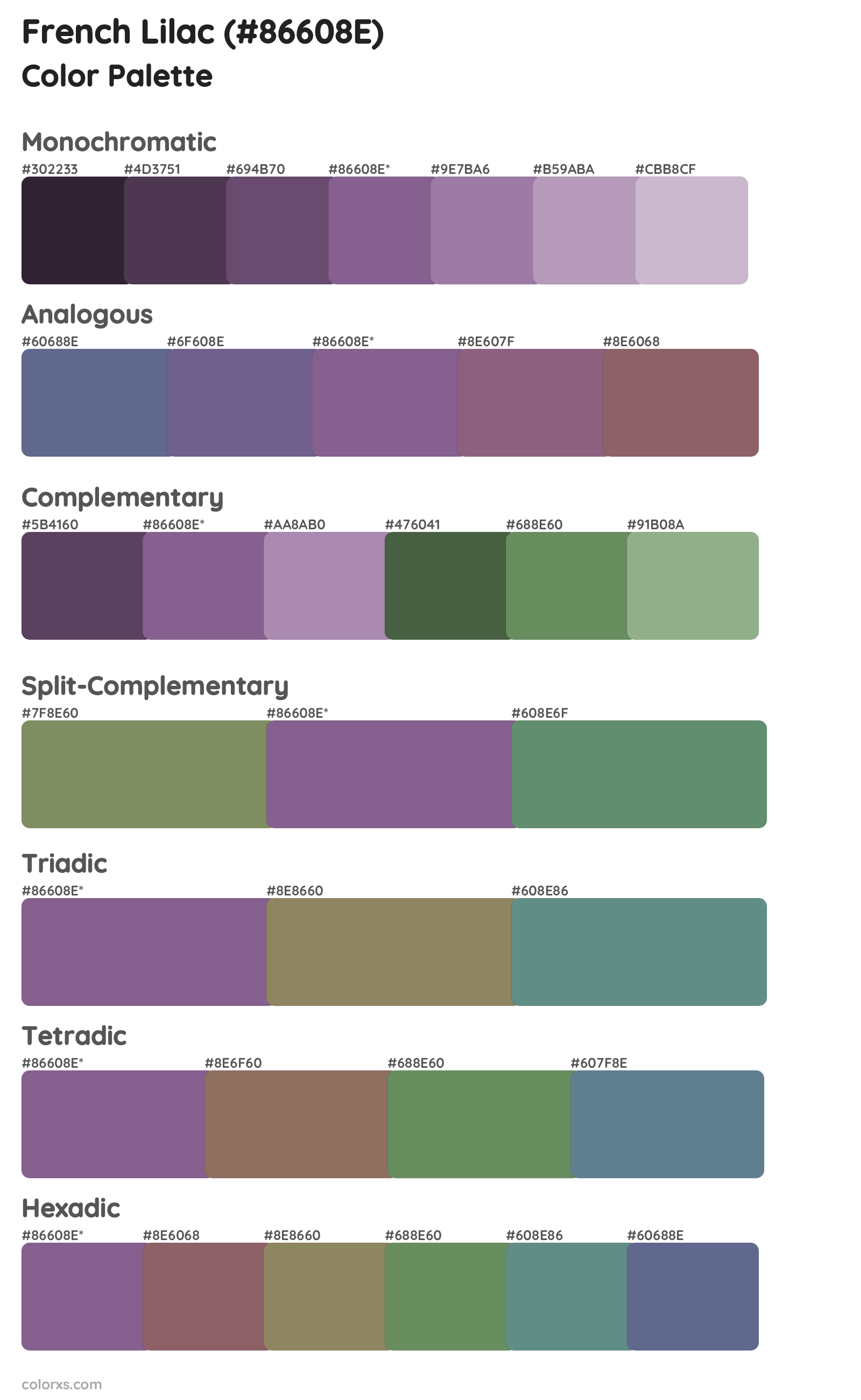 French Lilac Color Scheme Palettes