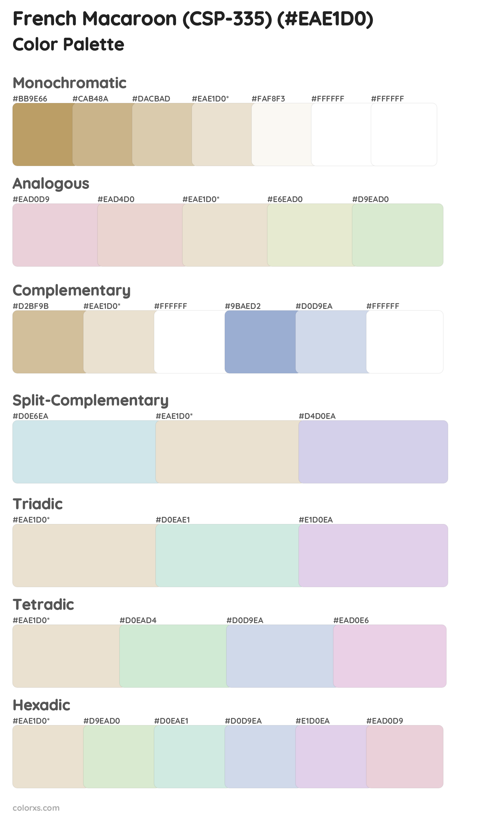 French Macaroon (CSP-335) Color Scheme Palettes