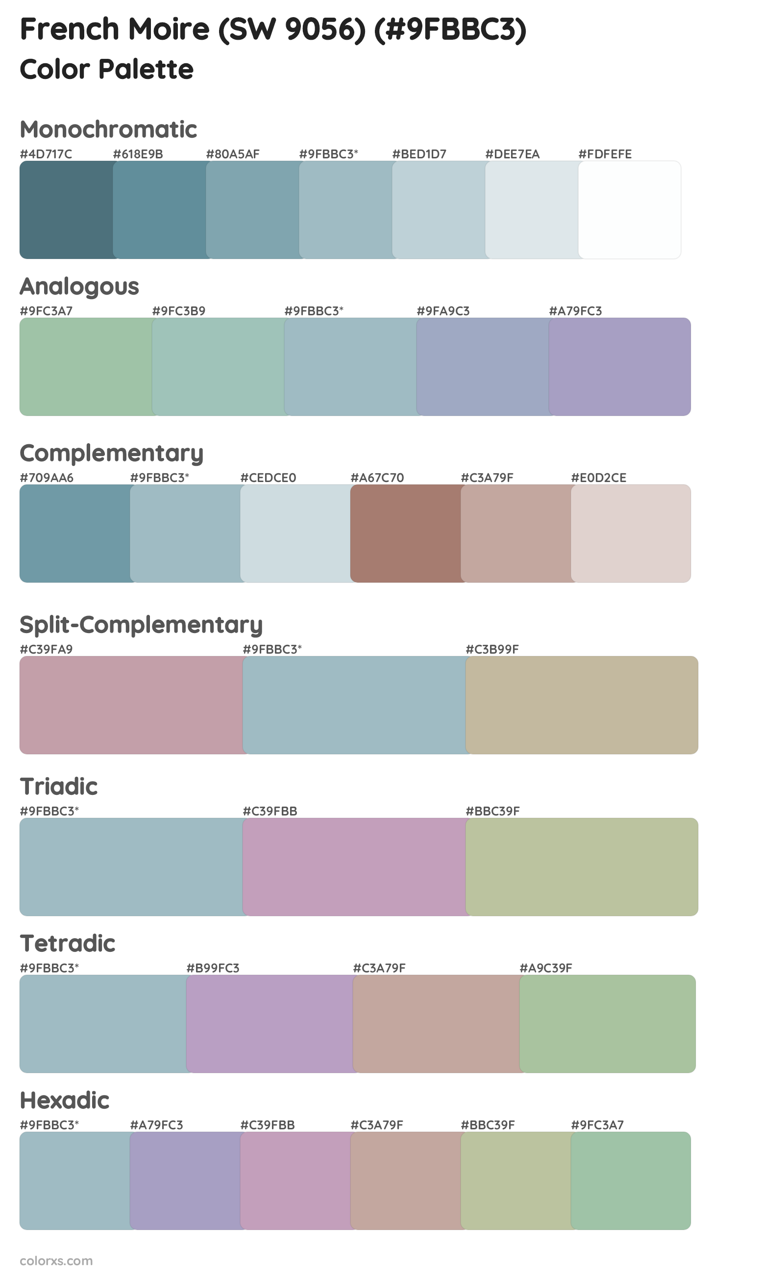 French Moire (SW 9056) Color Scheme Palettes